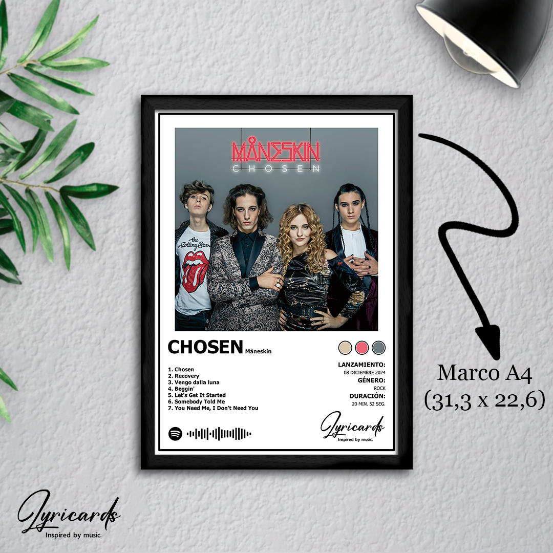 Lámina A4 - Chosen - Måneskin
