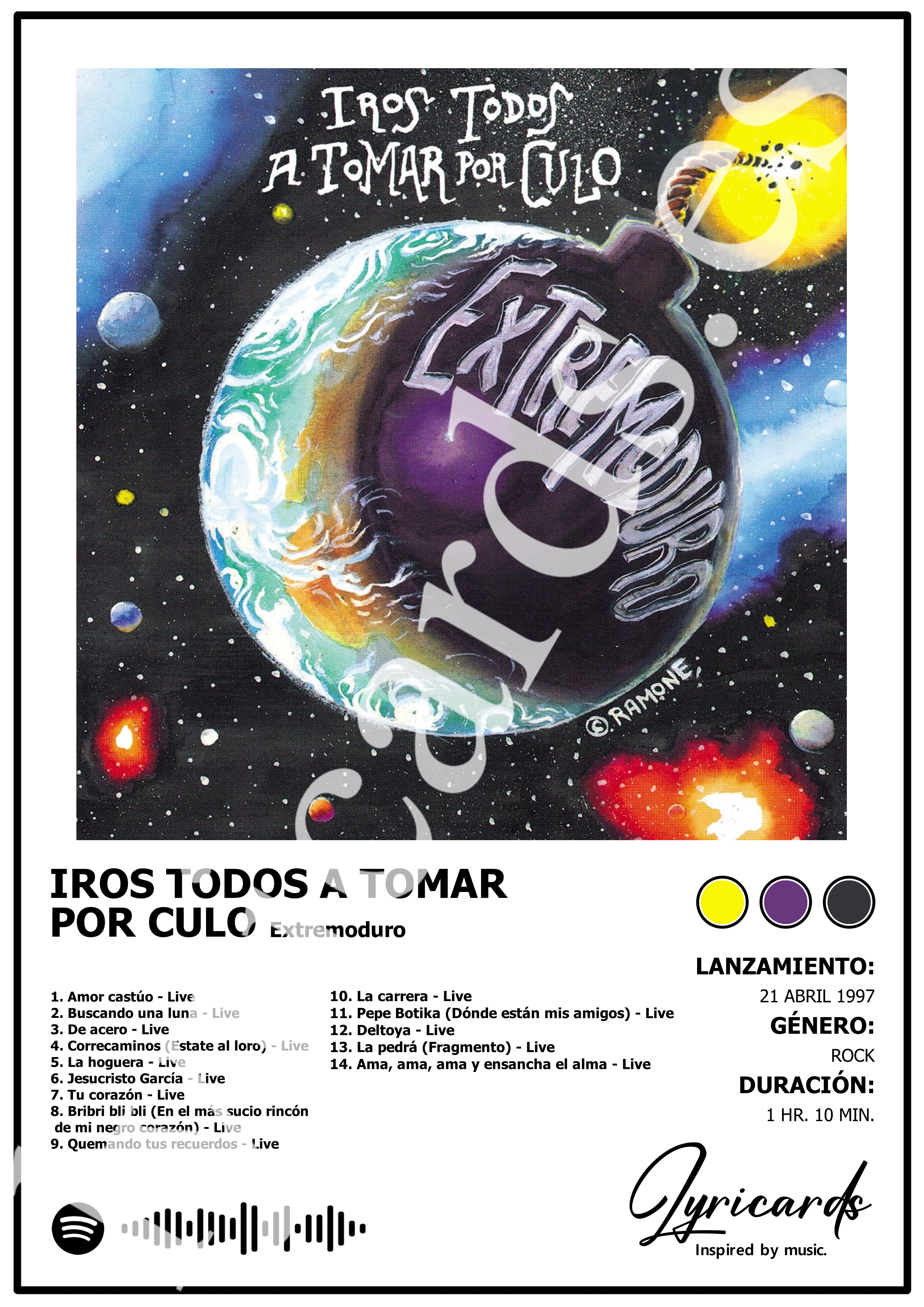 Lámina A4 - Iros Todos a Tomar por Culo - Extremoduro