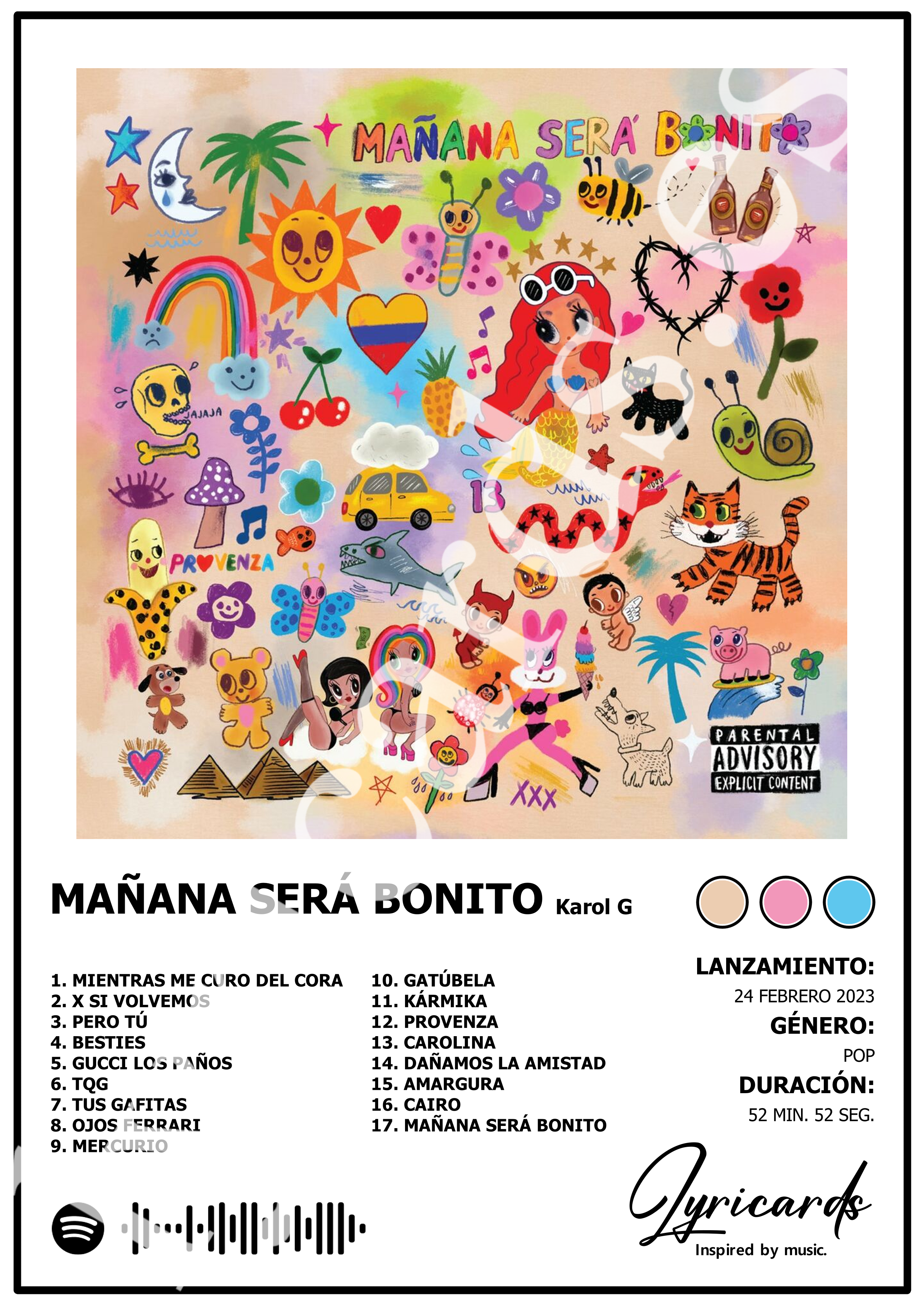 Lámina A4 - Mañana Será Bonito - Karol G