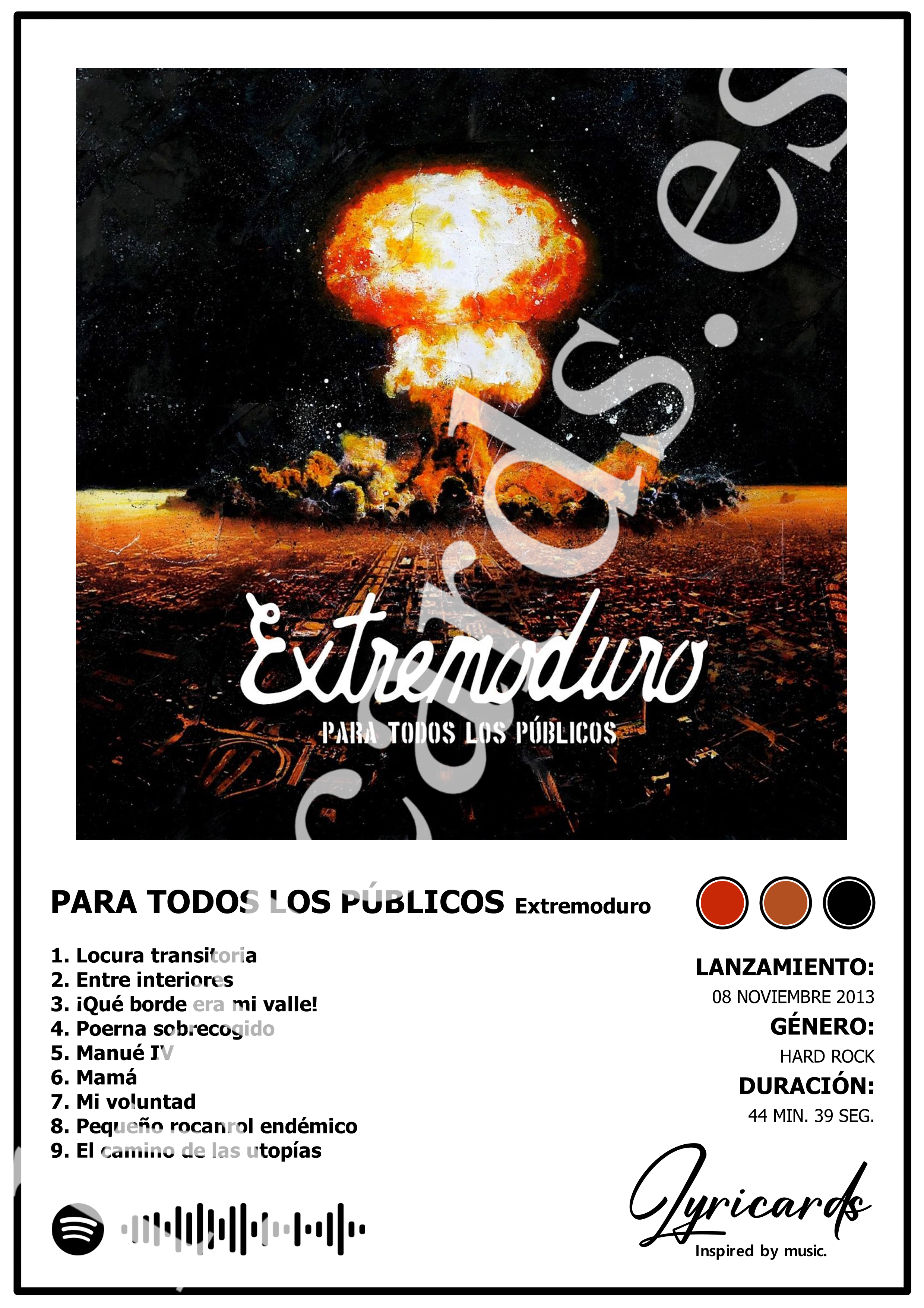Lámina A4 - Para Todos los Públicos - Extremoduro