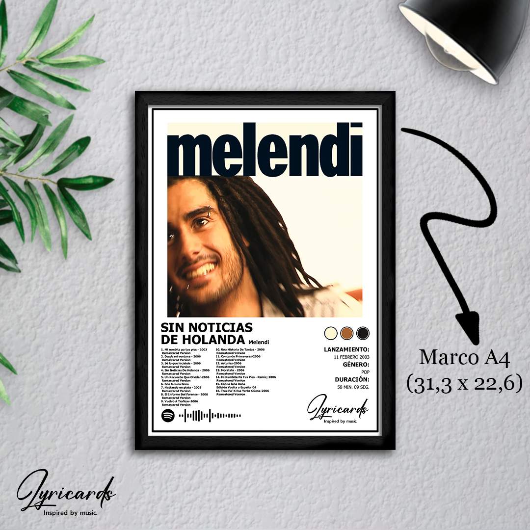 Lámina A4 - Sin Noticias de Holanda - Melendi