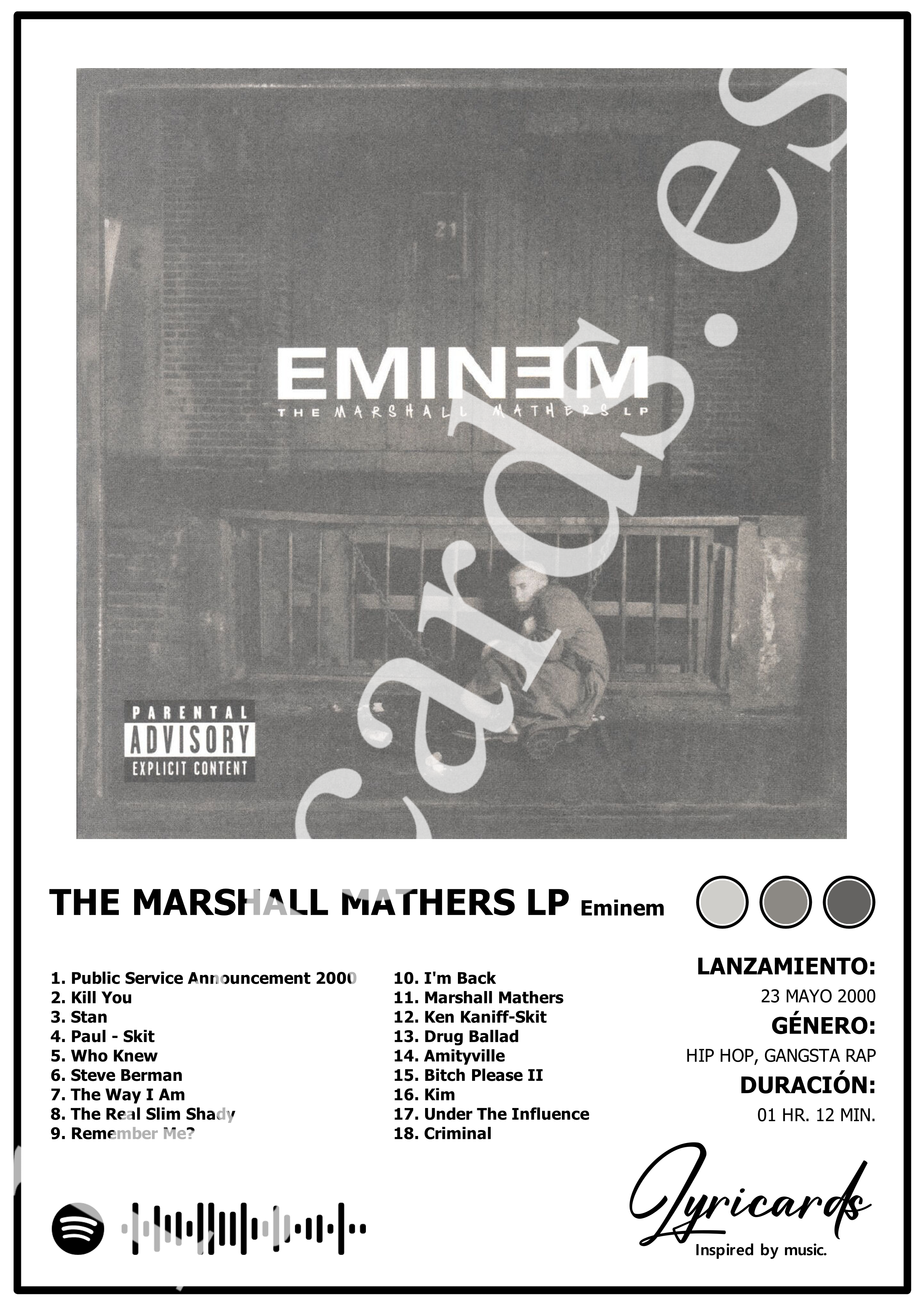 Lámina A4 - The Marshall Mathers LP - Eminem