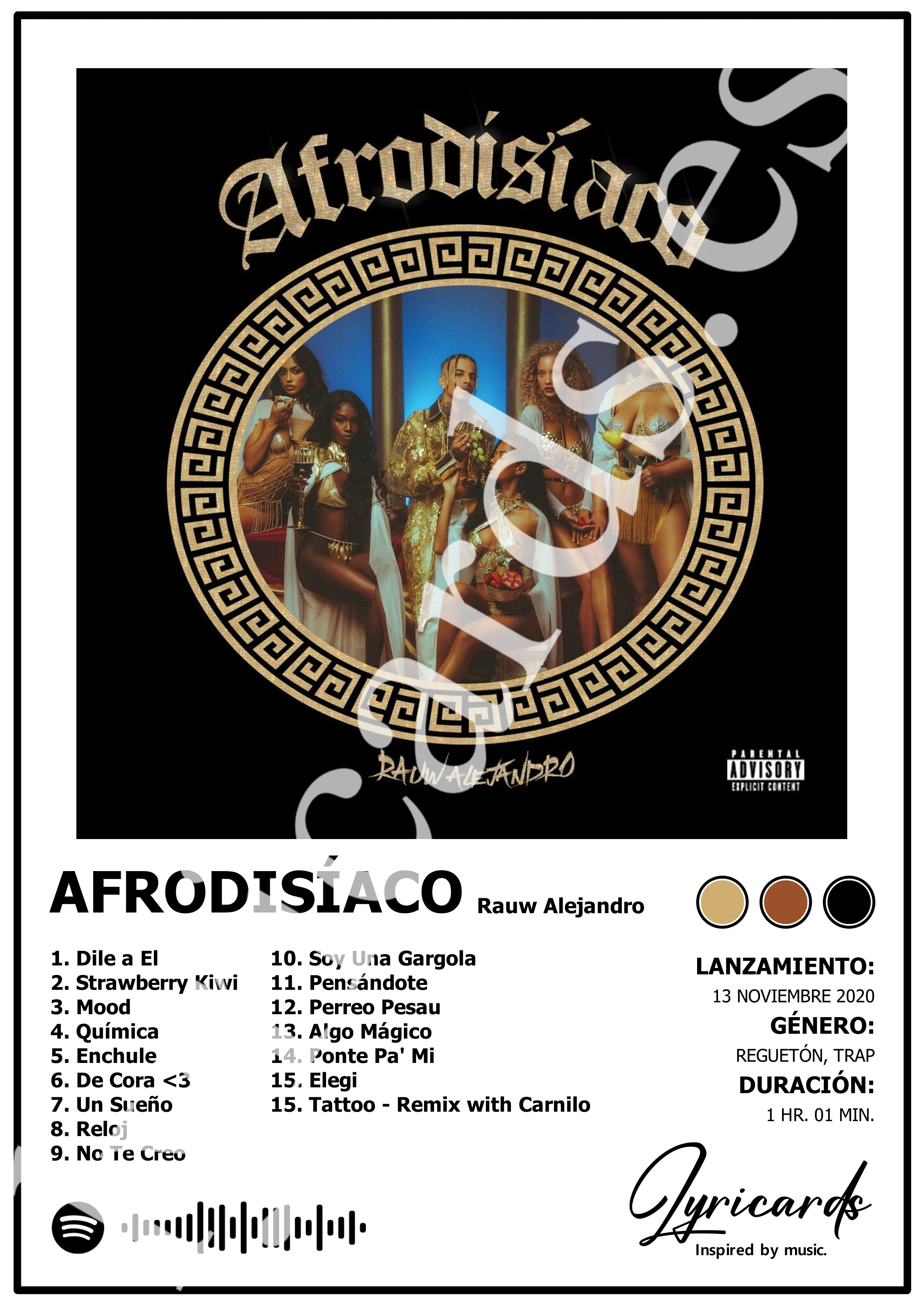 Lámina A4 - Afrodisíaco - Rauw Alejandro