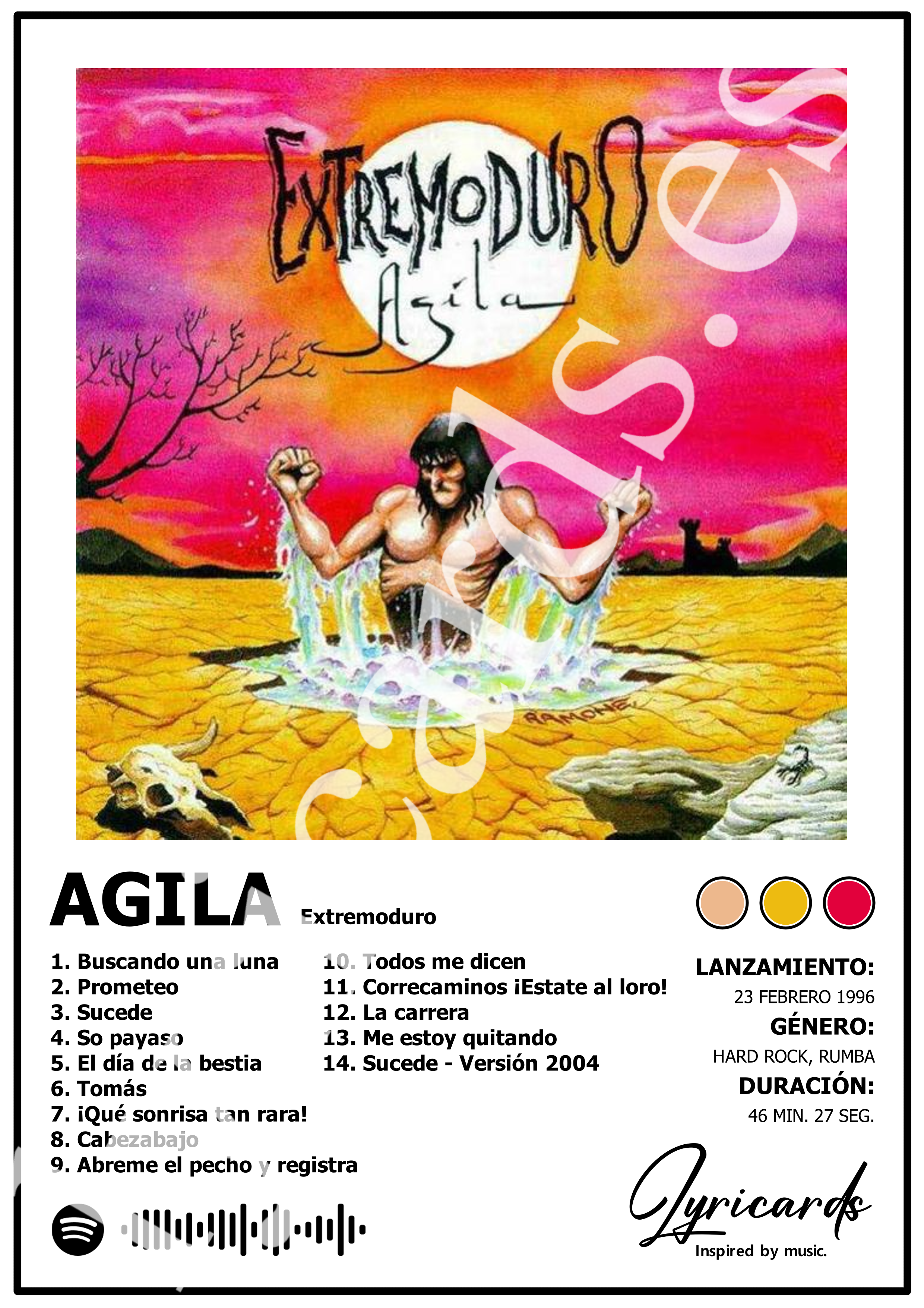 Lámina A4 - Ágila - Extremoduro