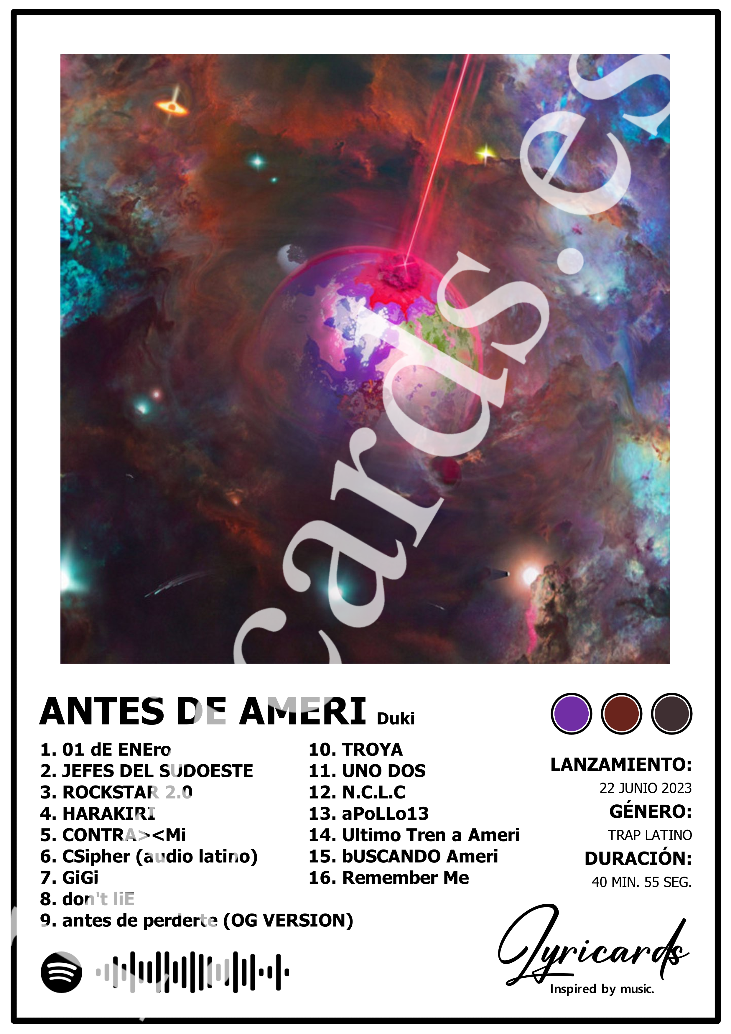 Lámina A4 - Antes de Ameri - Duki