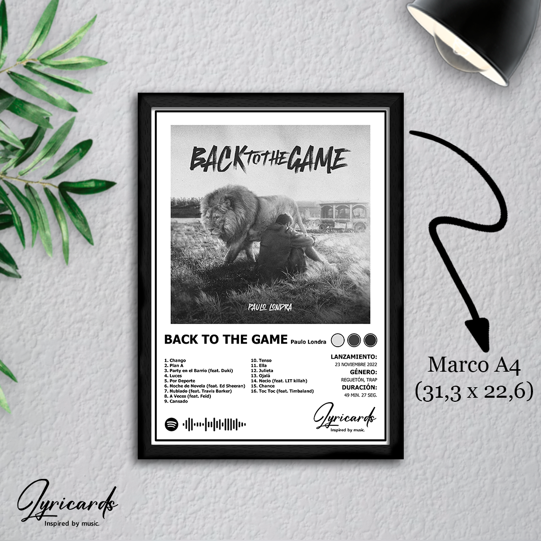 Lámina A4 - Back to the Game - Paulo Londra