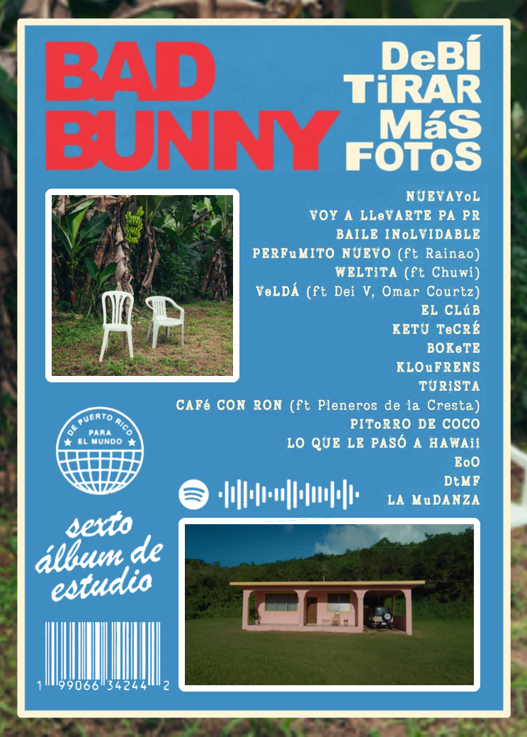 Carta DEBÍ TIRAR MÁS FOTOS de BAD BUNNY | Edición Coleccionable