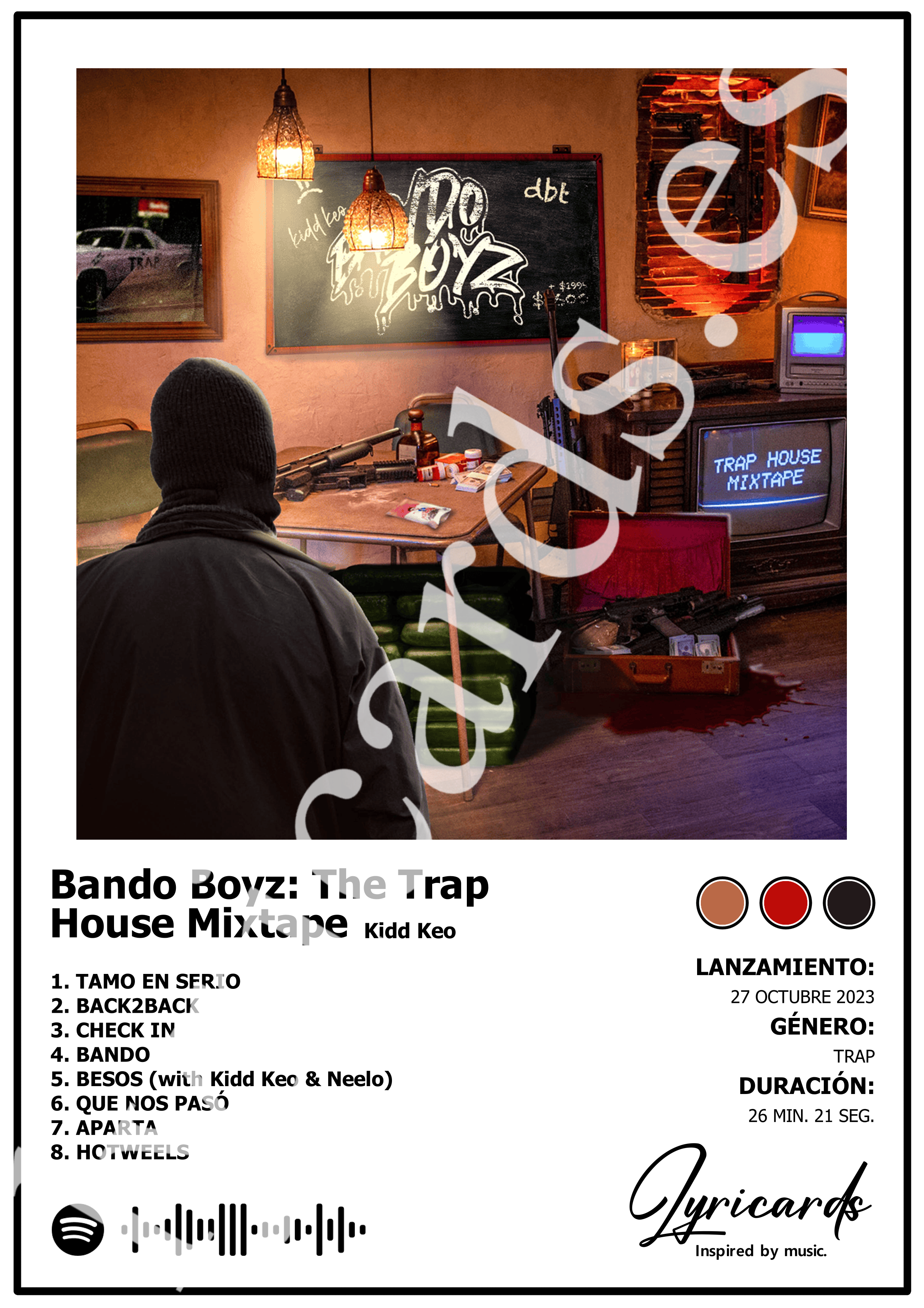 Lámina A4 - Bando Boyz The Trap House Mixtape - Kidd Keo