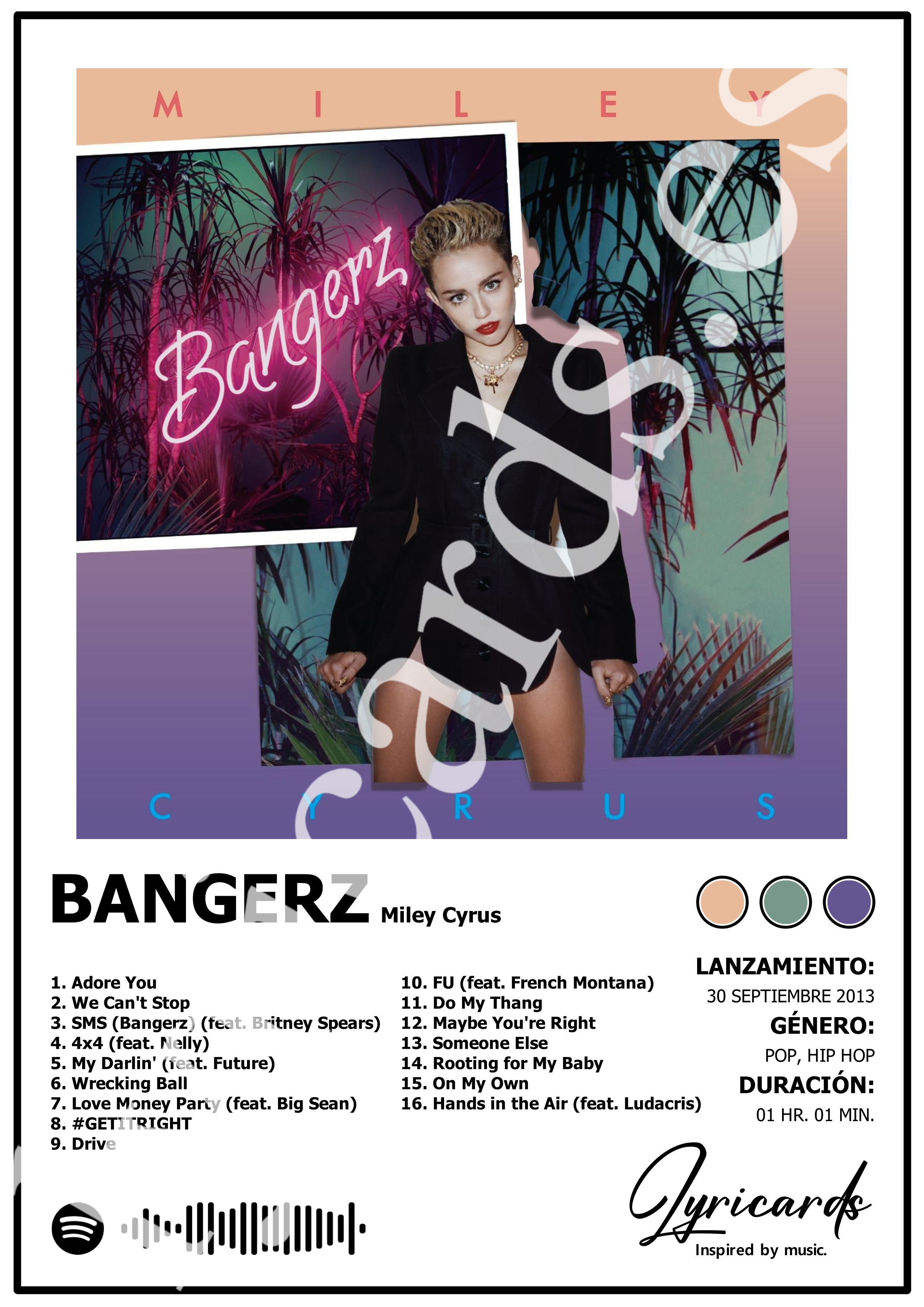 Lámina A4 - Bangerz - Miley Cyrus