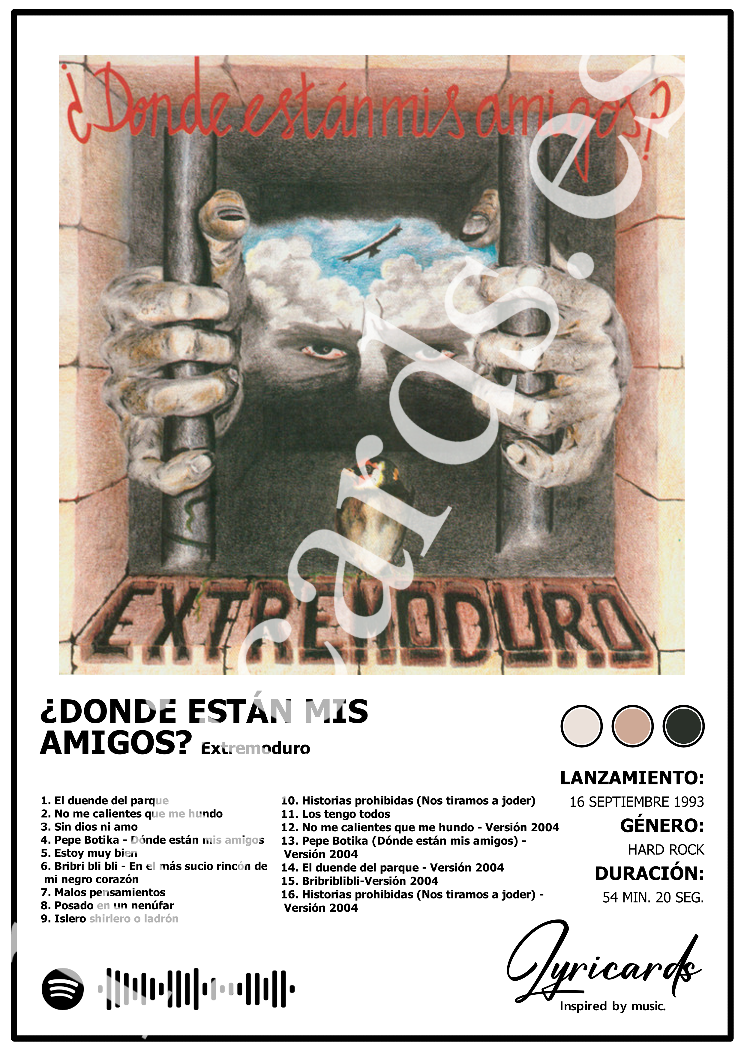 Lámina A4 - Dónde Están Mis Amigos - Extremoduro