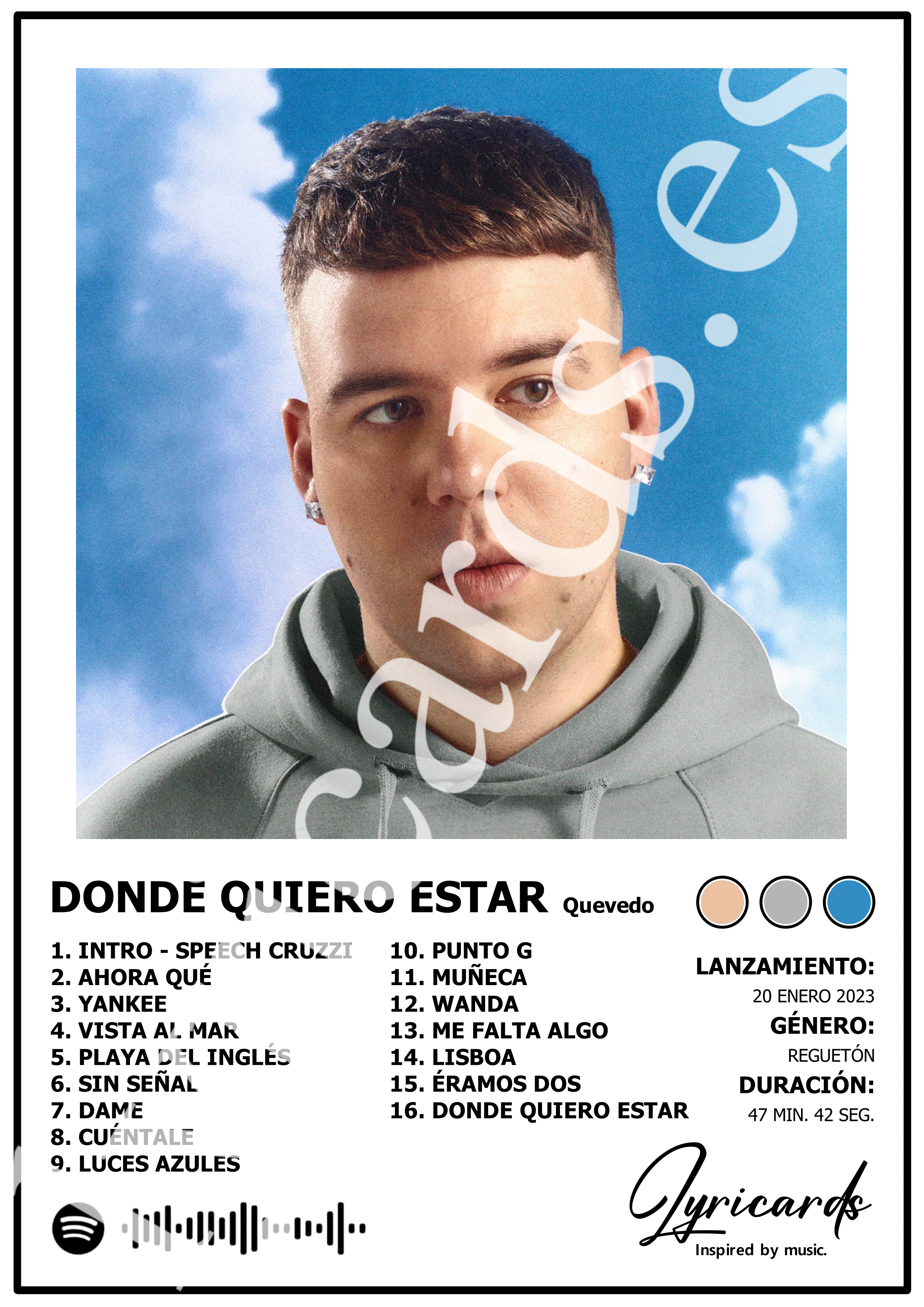 Lámina A4 - Donde Quiero Estar - Quevedo
