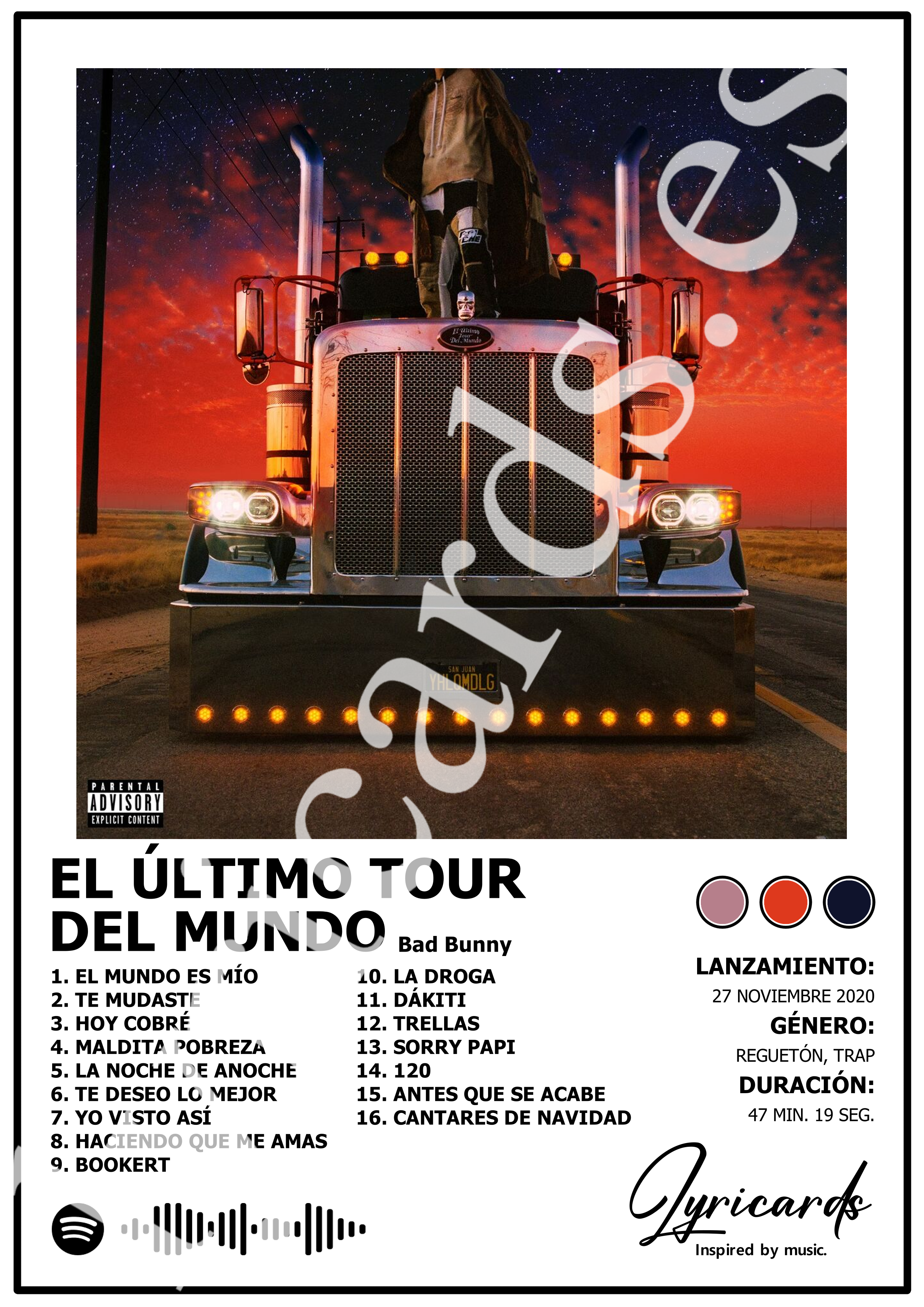 Lámina A4 - El Último Tour del Mundo - Bad Bunny