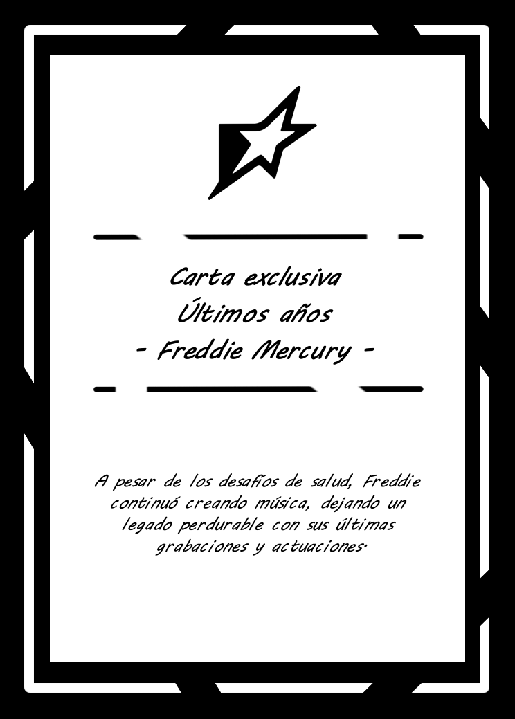 Carta FREDDIE MERCURY FINAL | Edición Coleccionable