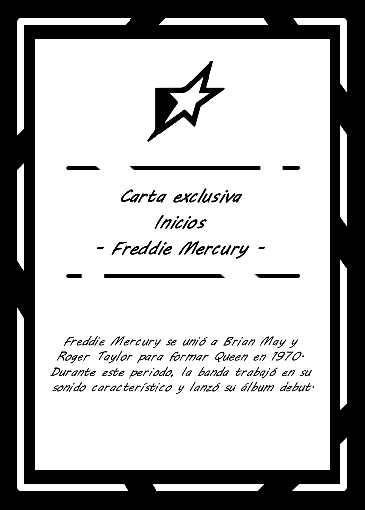 Carta FREDDIE MERCURY INICIOS | Edición Coleccionable