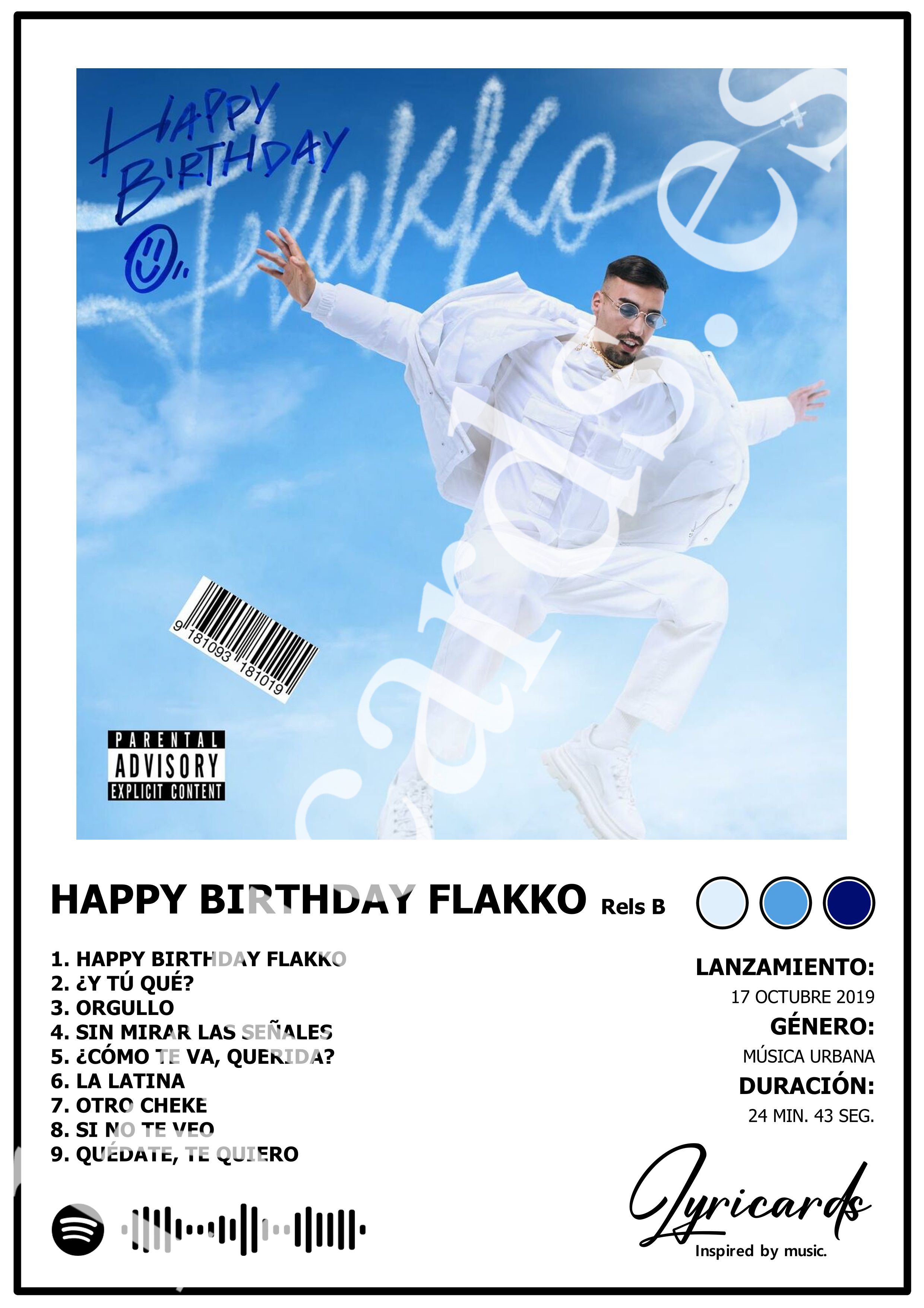 Lámina A4 - Happy Birthday Flakko - Rels B