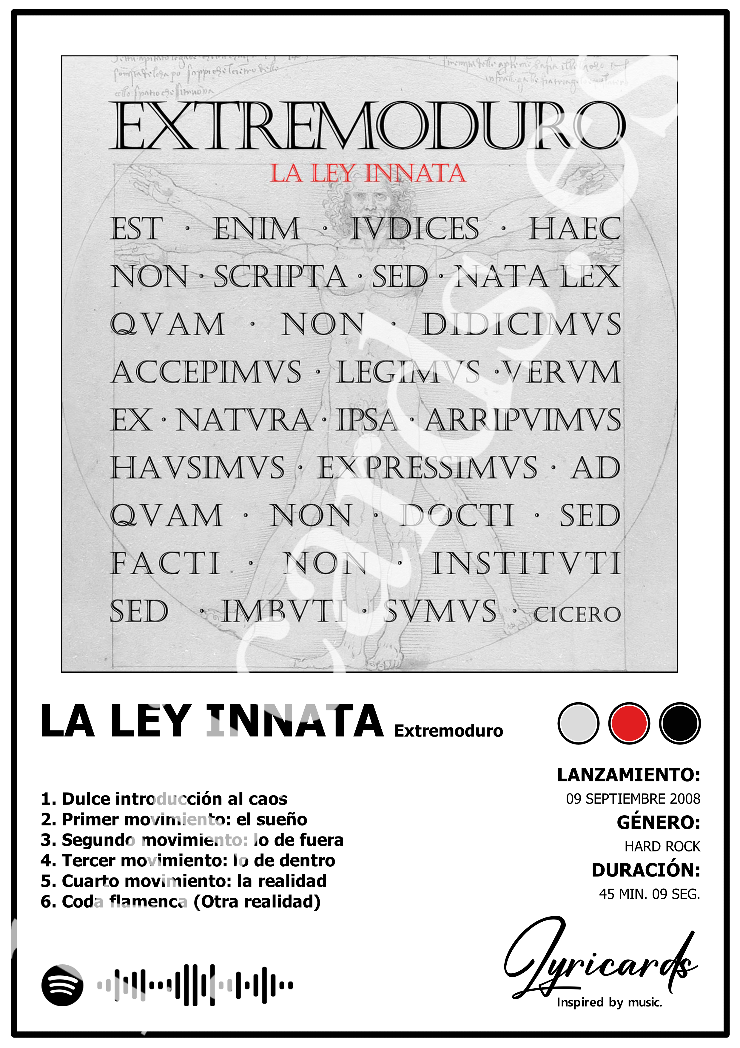 Lámina A4 - La Ley Innata - Extremoduro