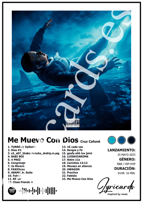 Lámina A4 - Me Muevo con Dios - Cruz Cafuné