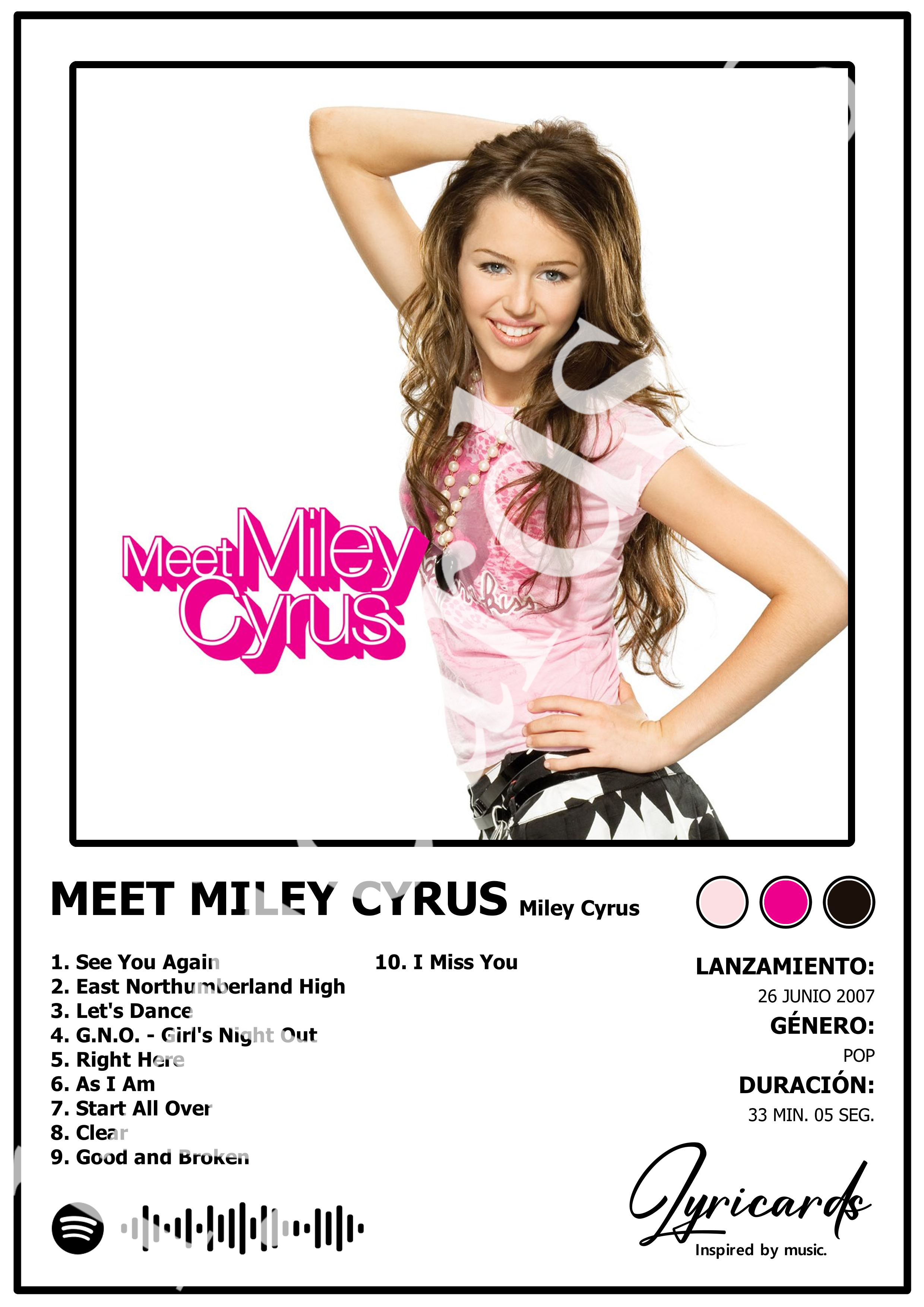 Lámina A4 - Meet Miley Cyrus - Miley Cyrus