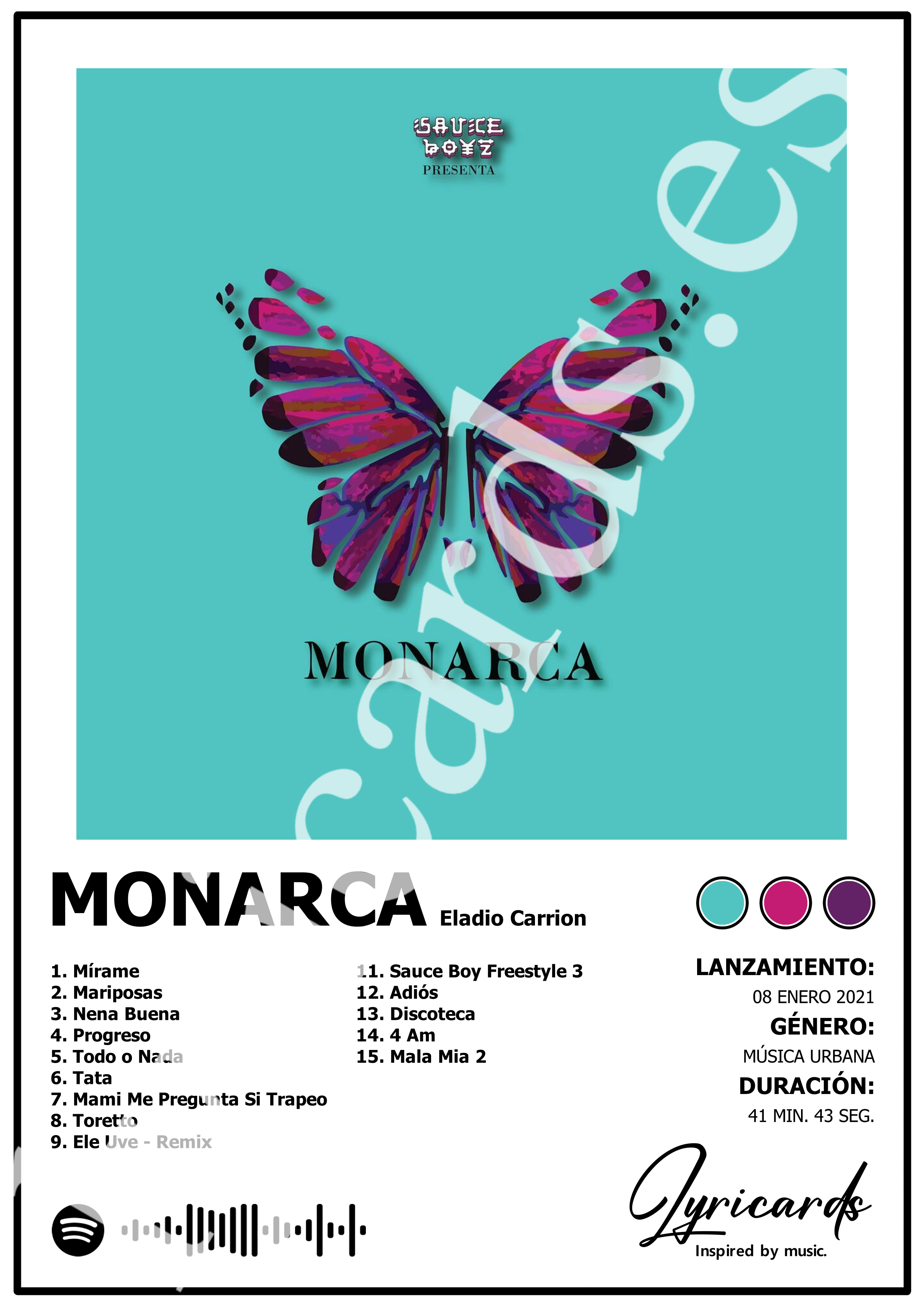 Lámina A4 - Monarca - Eladio Carrión
