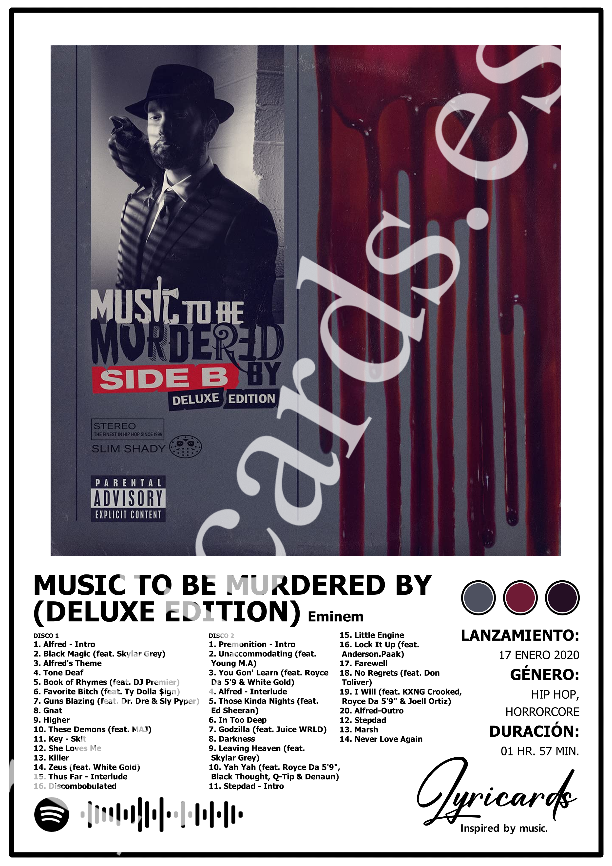 Lámina A4 - Music to Be Murdered By (Deluxe) - Eminem