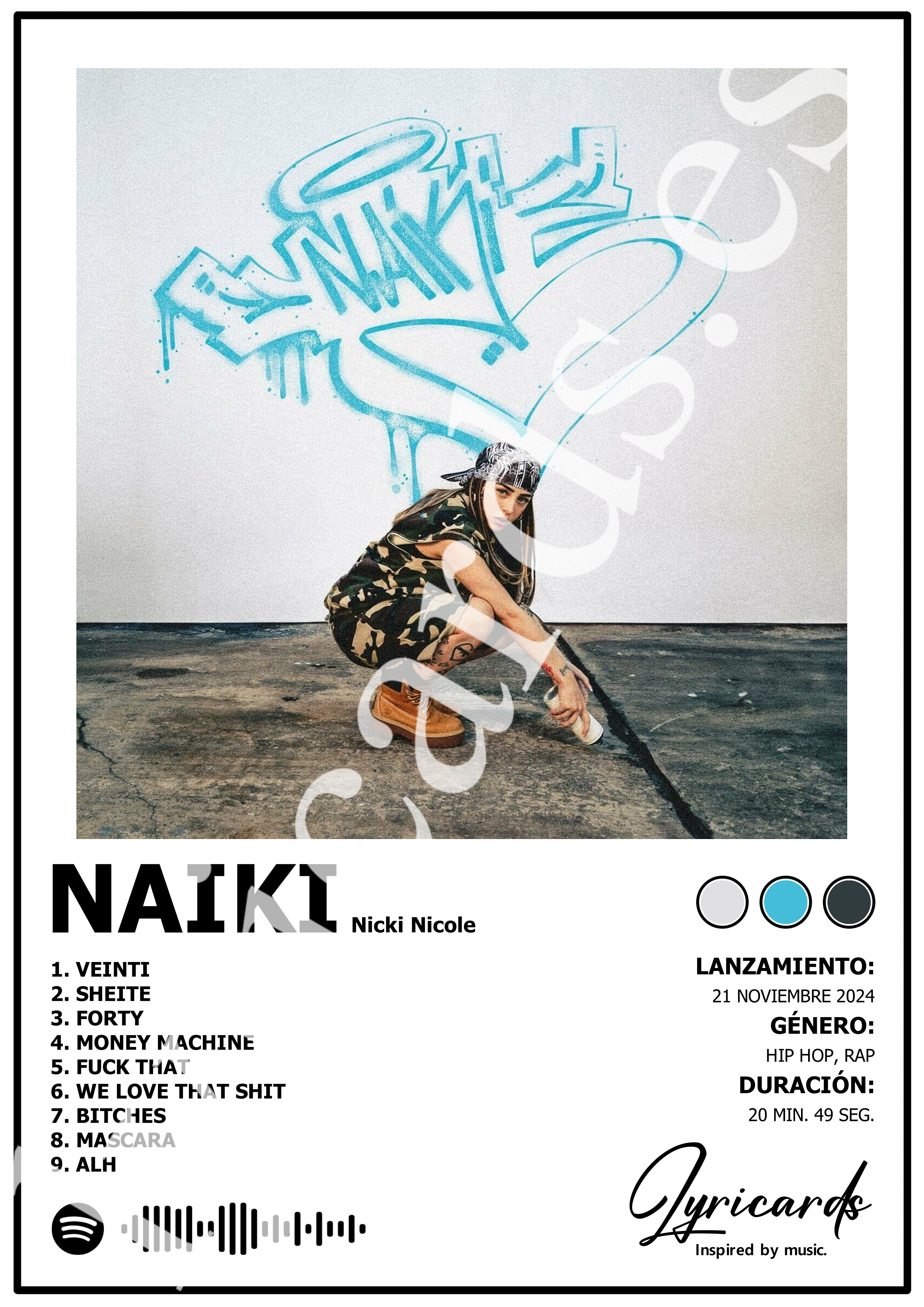 Lámina A4 - Naiki - Nicki Nicole
