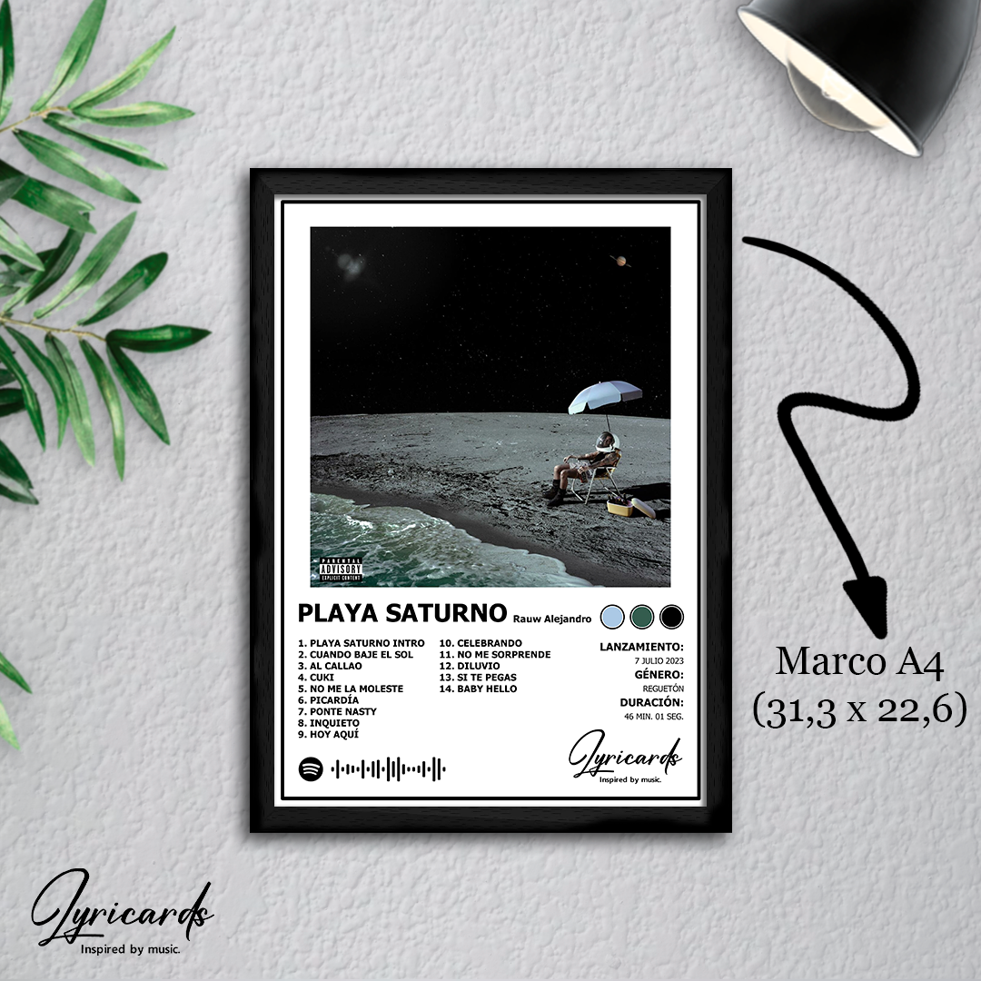 Lámina A4 - Playa Saturno - Rauw Alejandro
