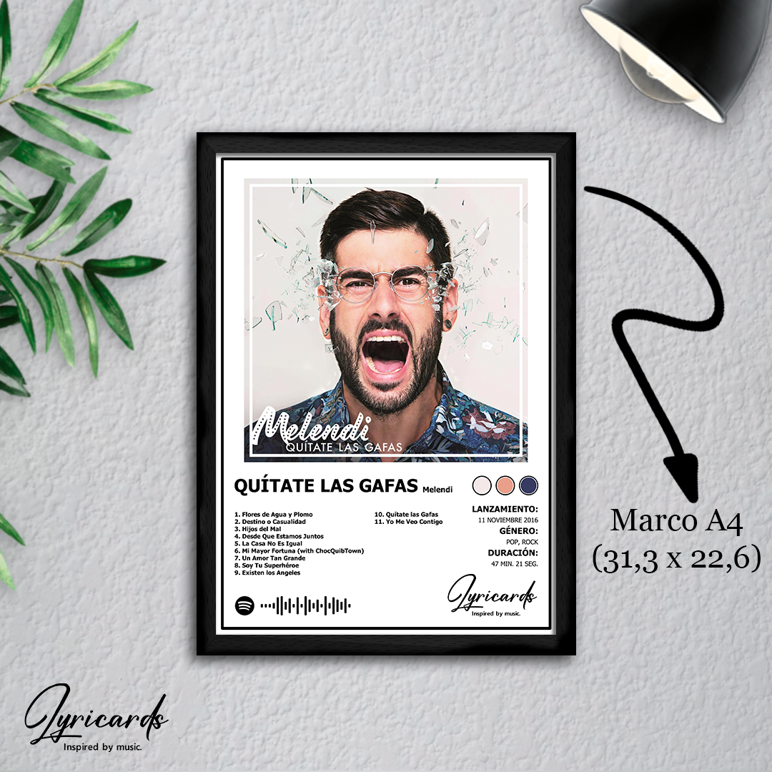 Lámina A4 - Quítate las Gafas - Melendi