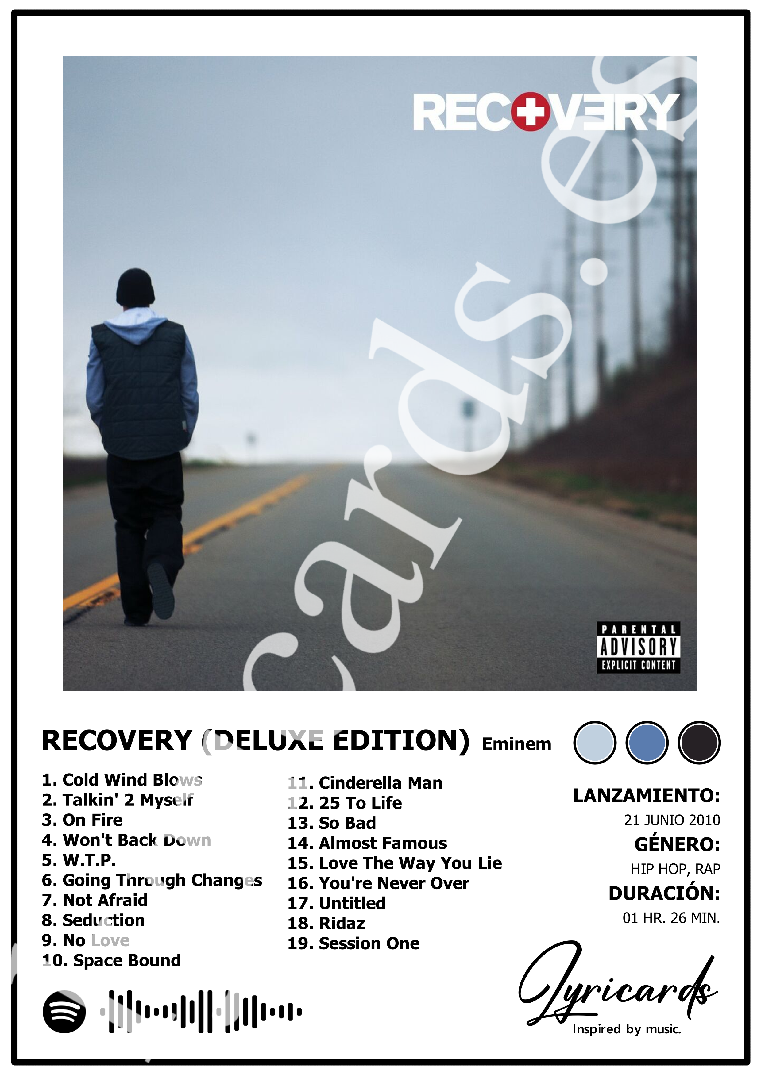 Lámina A4 - Recovery Deluxe - Eminem