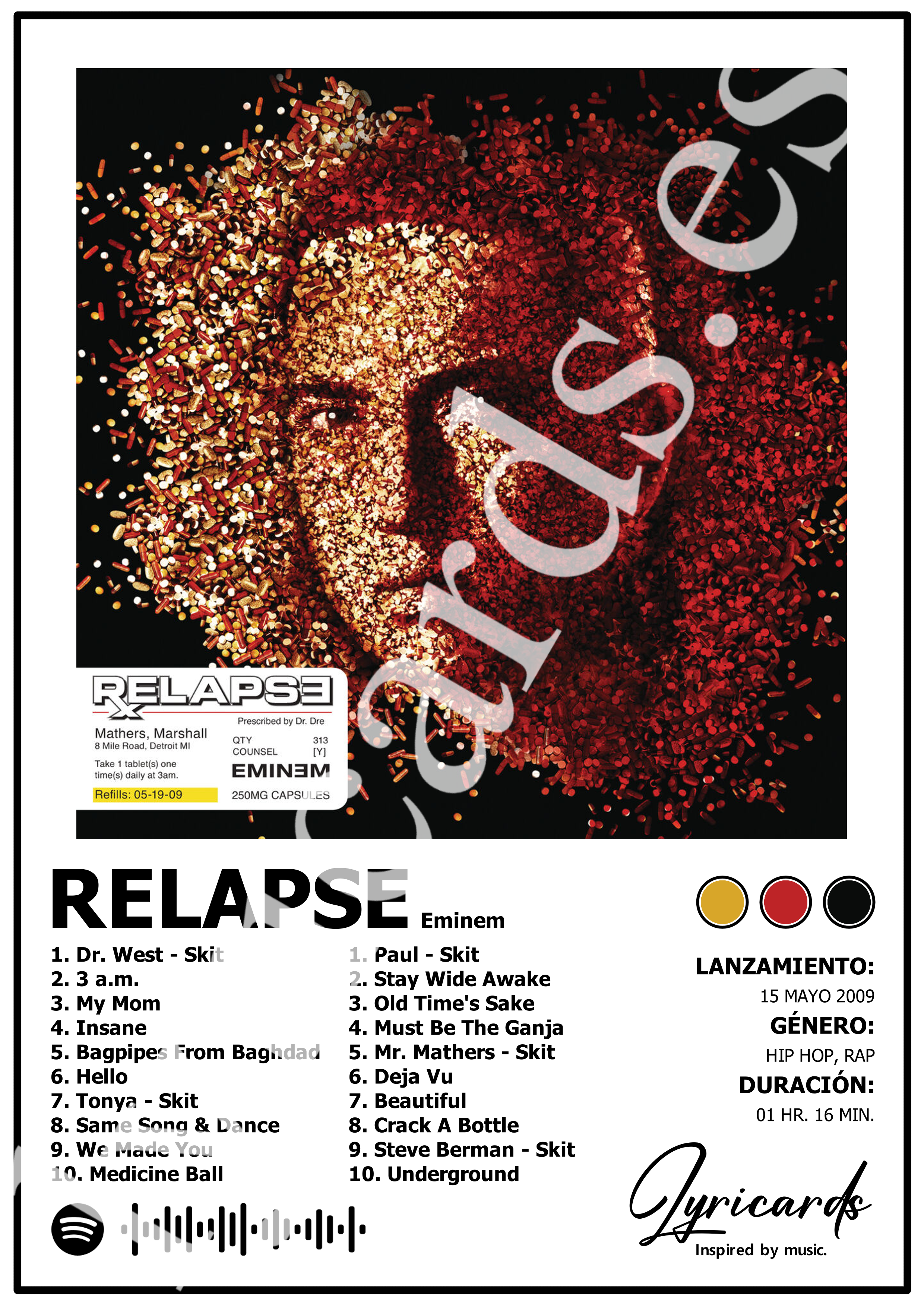 Lámina A4 - Relapse - Eminem