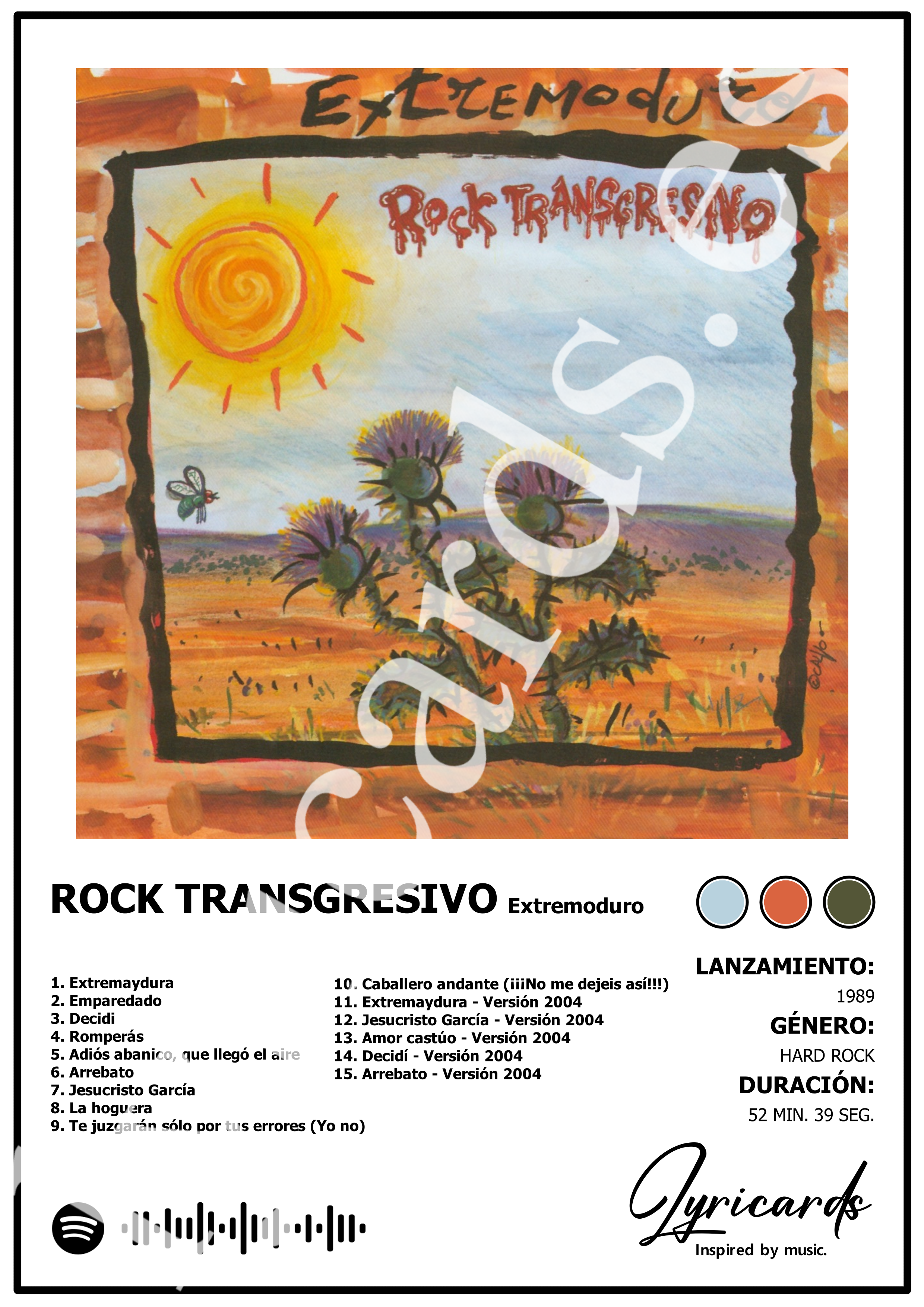 Lámina A4 - Rock Transgresivo - Extremoduro