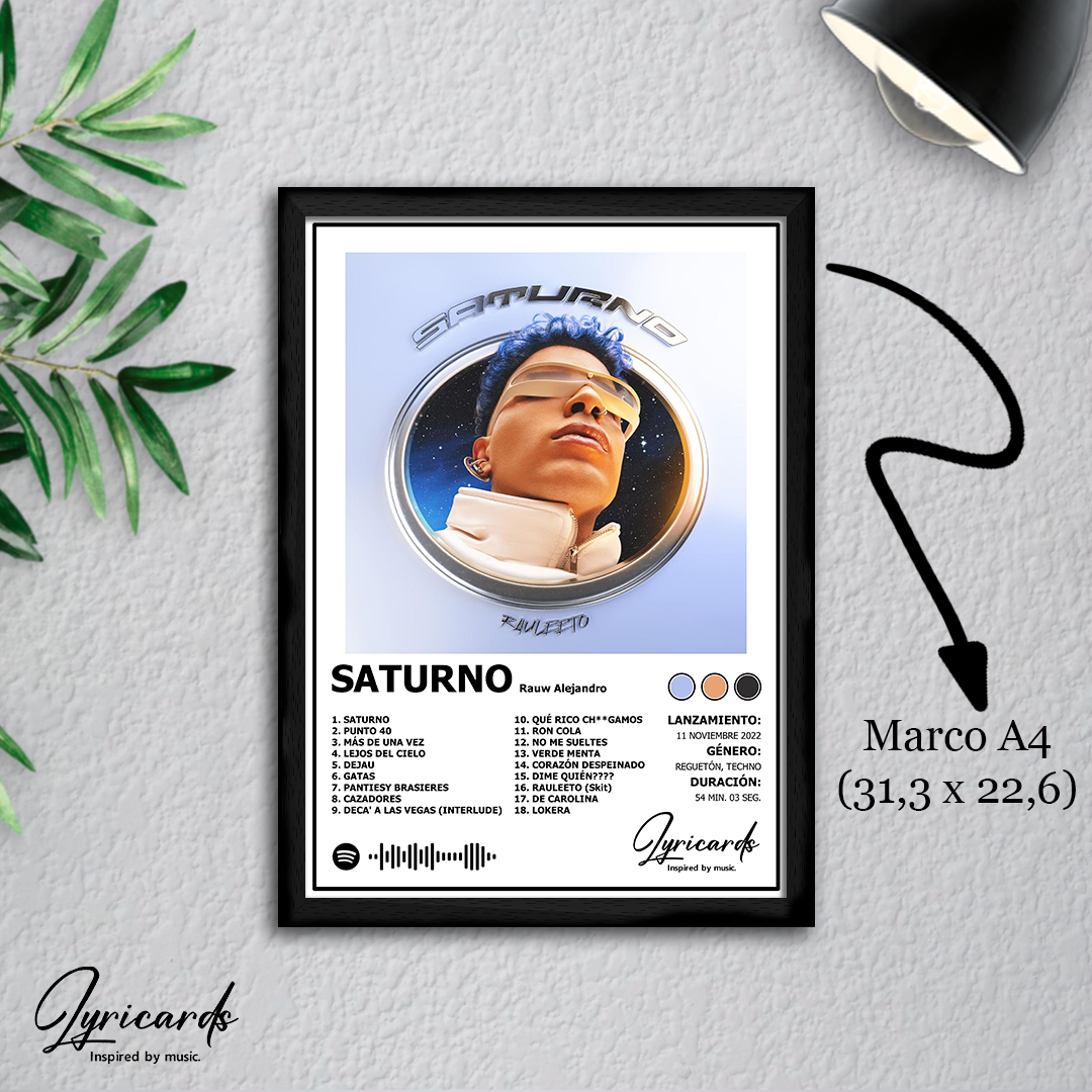 Lámina A4 - Saturno - Rauw Alejandro