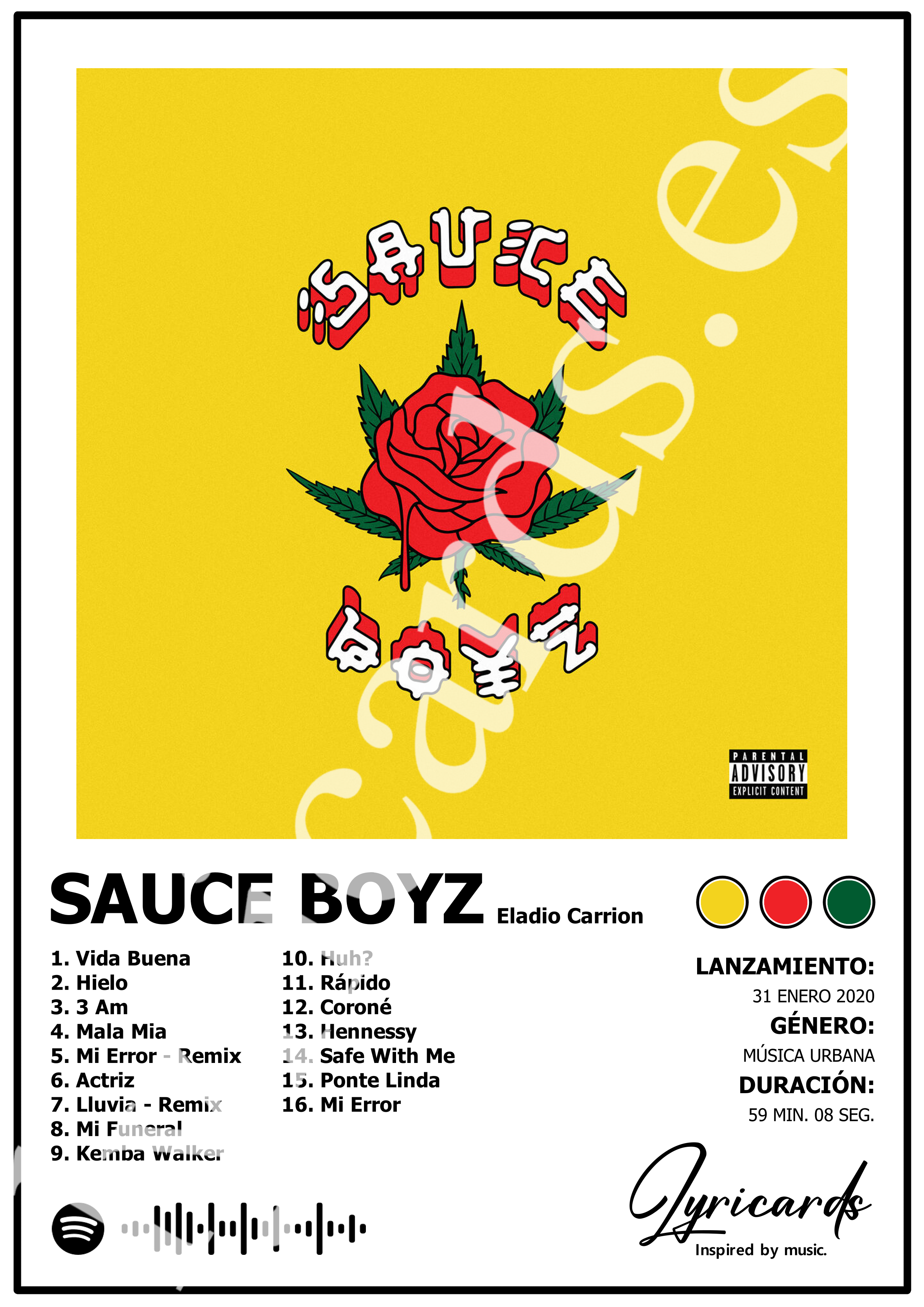 Lámina A4 - Sauce Boyz - Eladio Carrión