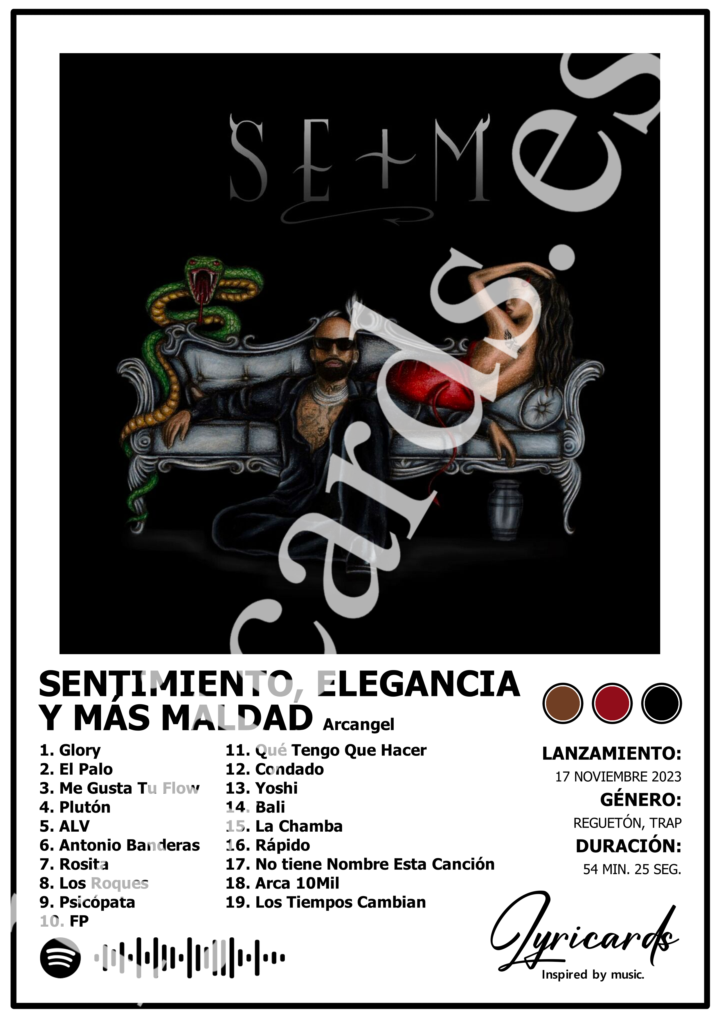 Lámina A4 - Sentimiento, Elegancia y Más Maldad - Arcangel