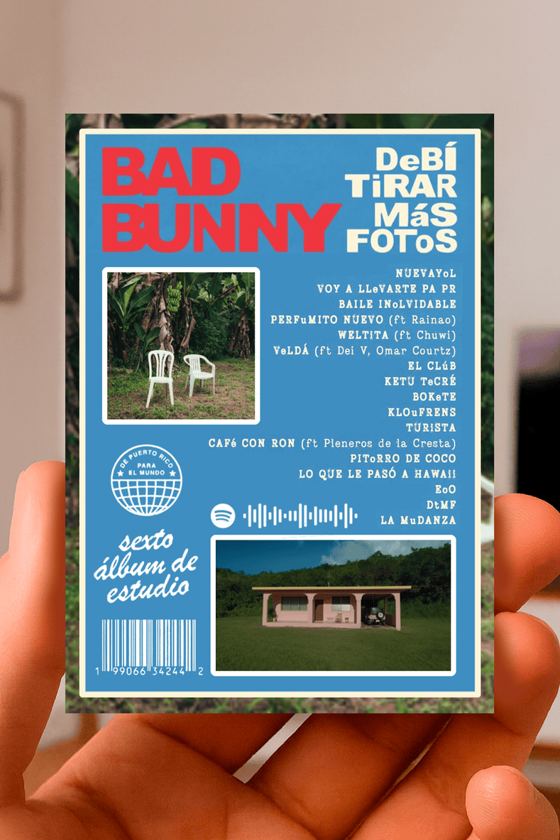 Carta DEBÍ TIRAR MÁS FOTOS de BAD BUNNY | Edición Coleccionable