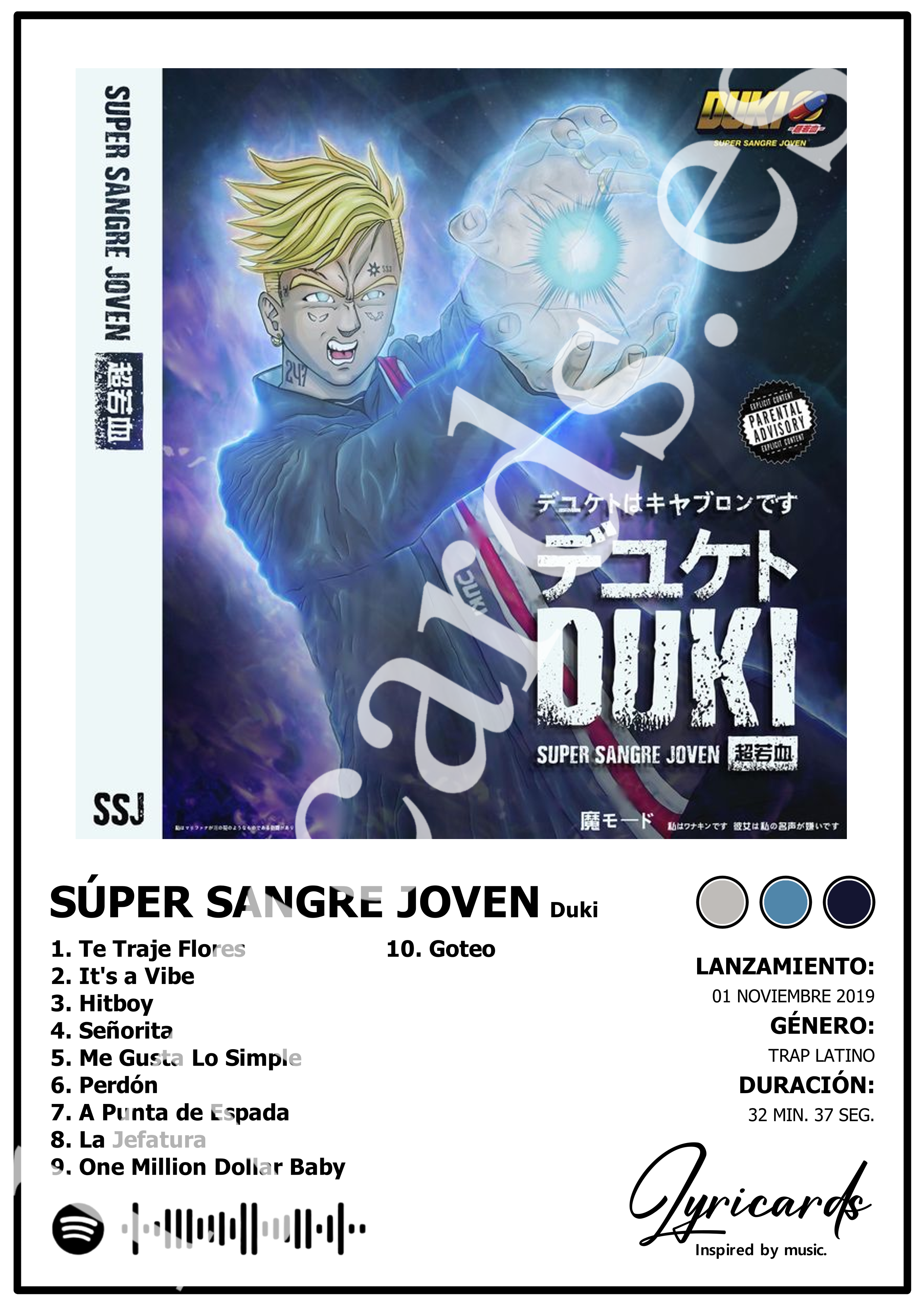 Lámina A4 - Súper Sangre Joven - Duki