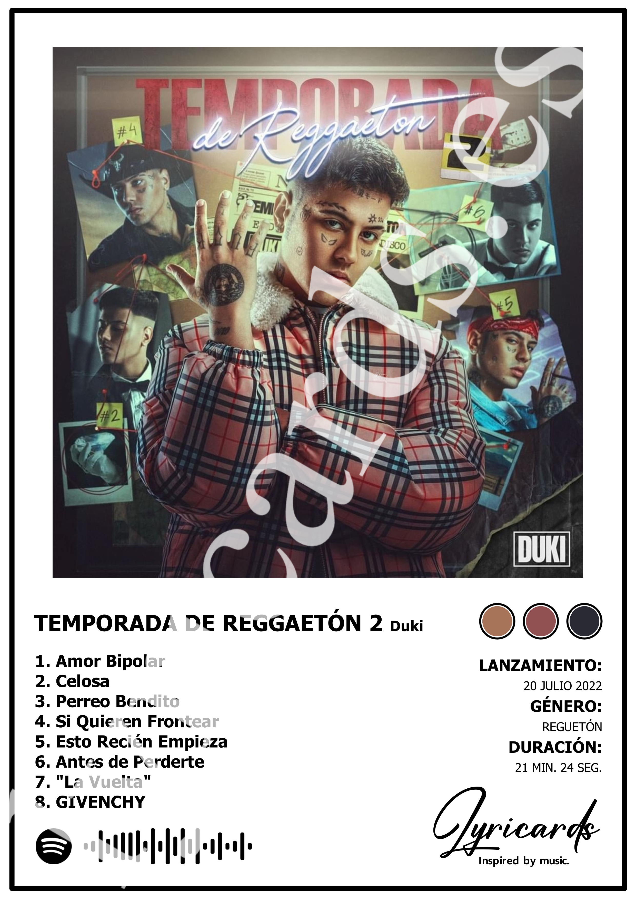 Lámina A4 - Temporada de Reggaetón 2 - Duki
