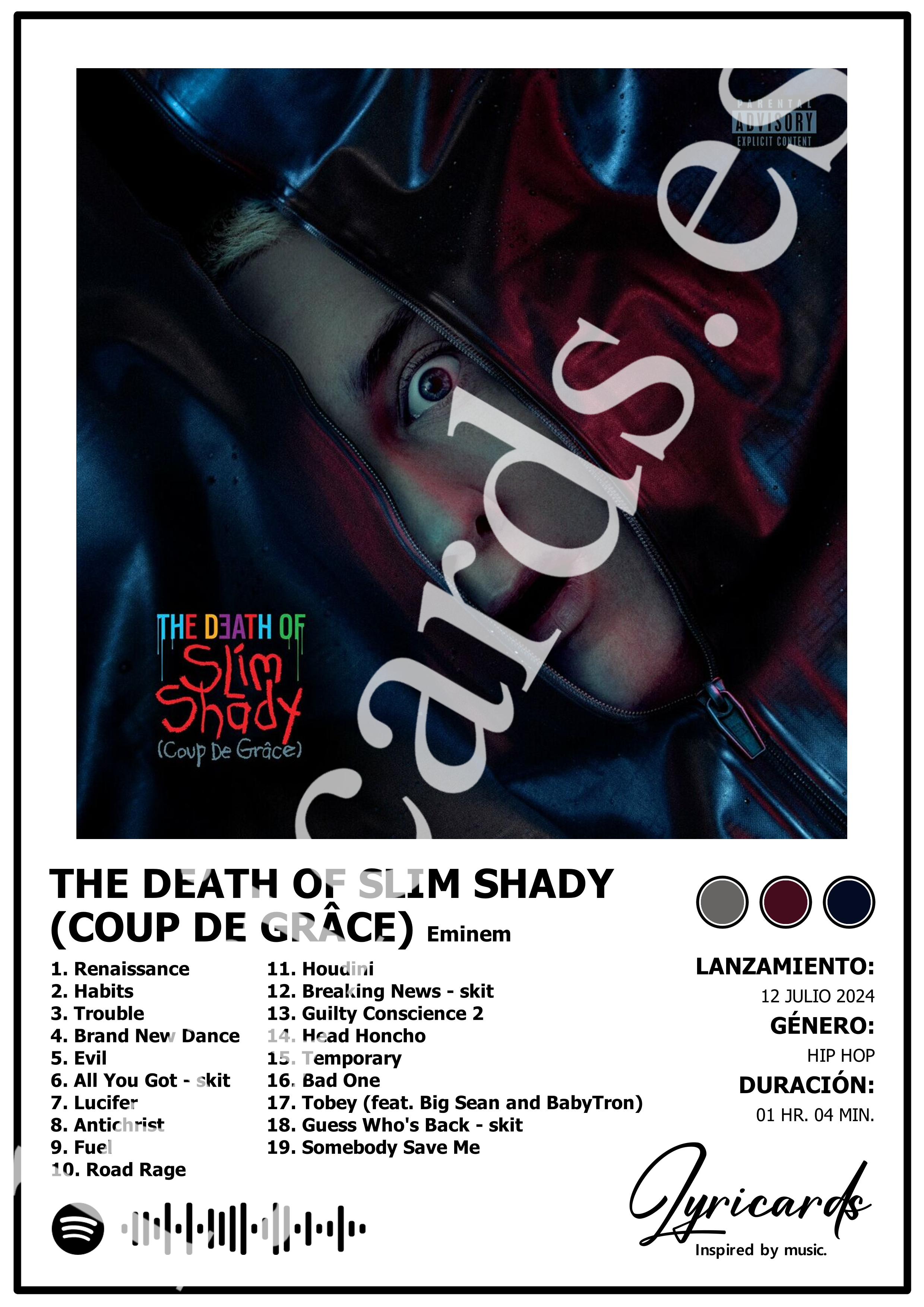 Lámina A4 - The Death of Slim Shady (Coup de Grâce) - Eminem