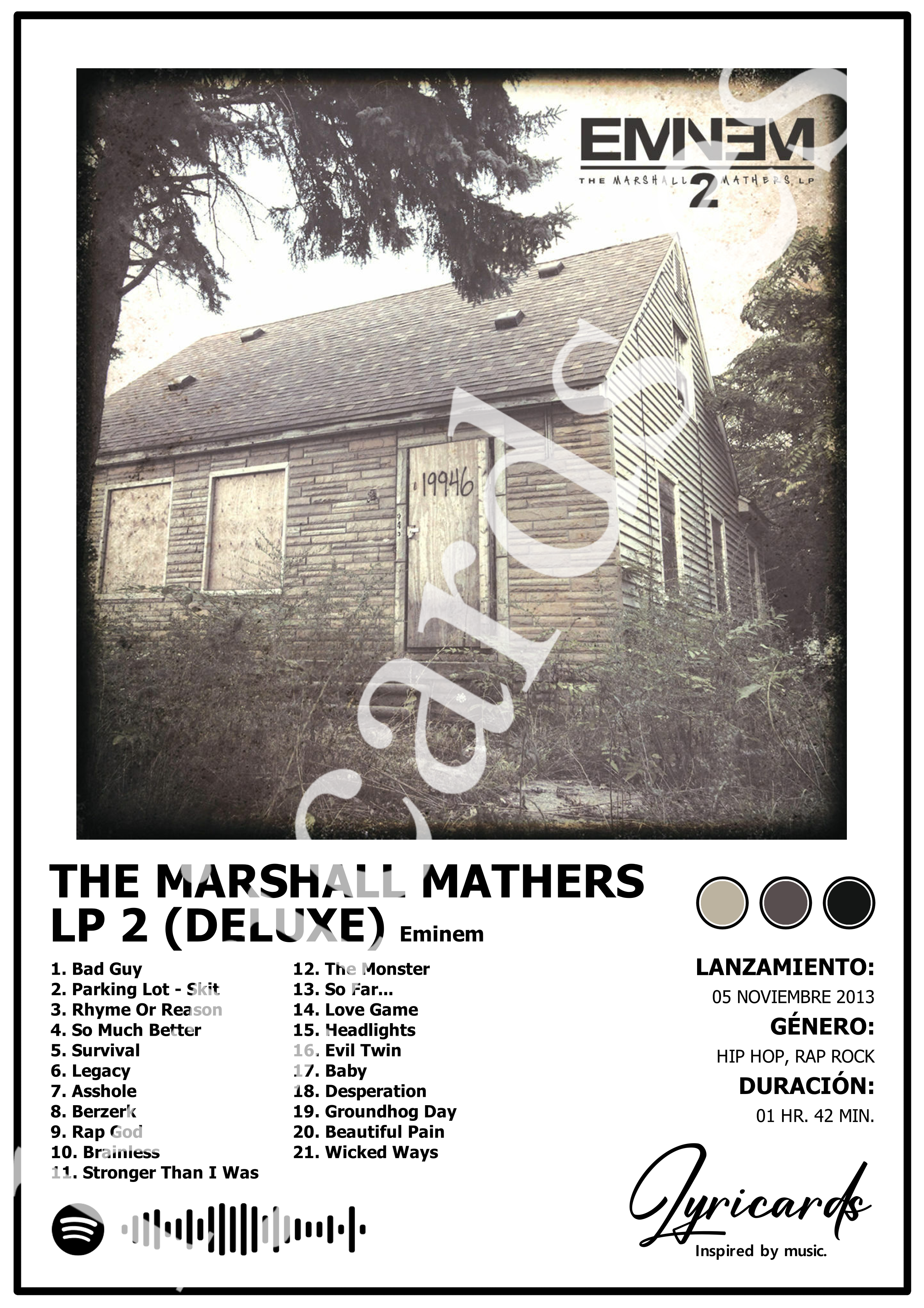 Lámina A4 - The Marshall Mathers LP 2 (Deluxe) - Eminem