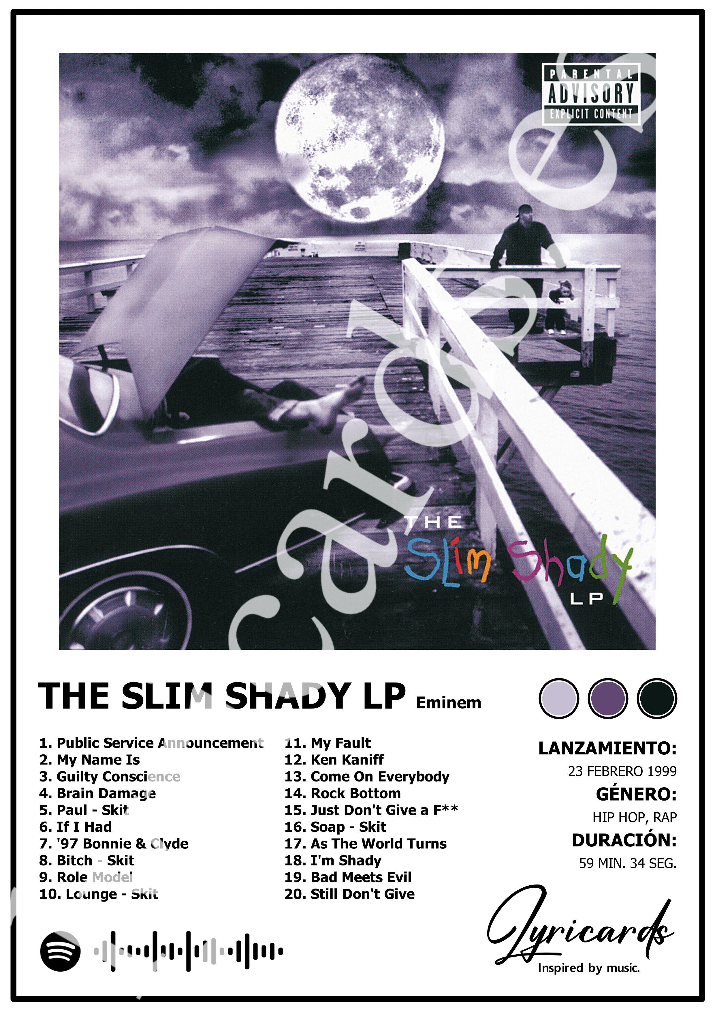 Lámina A4 - The Slim Shady LP - Eminem