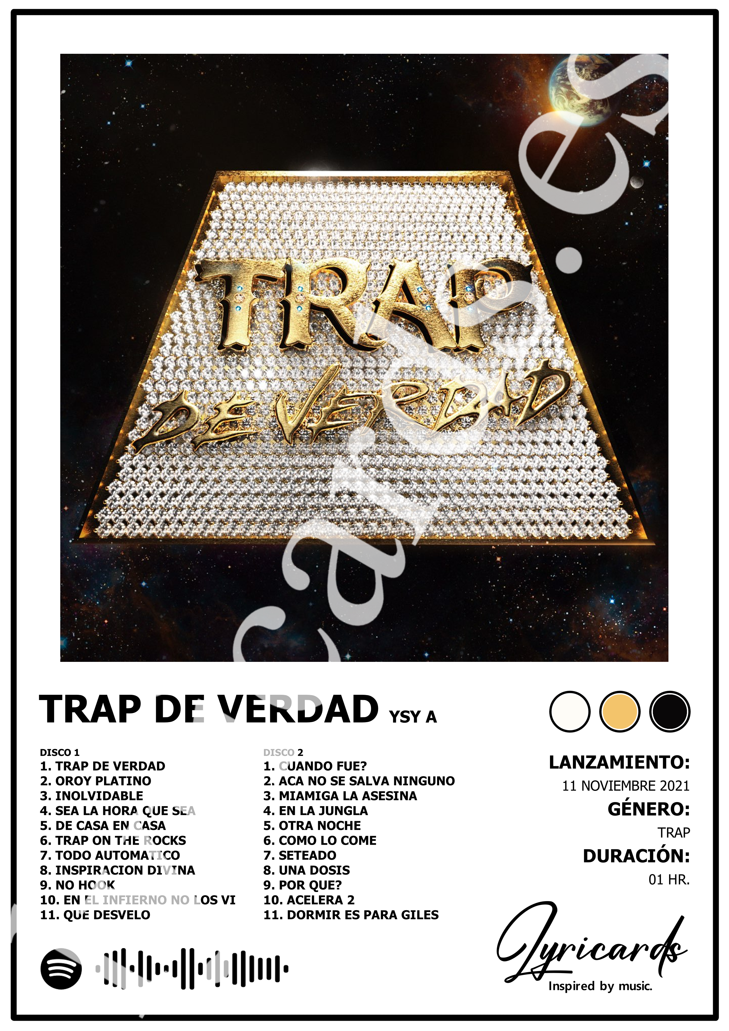 Lámina A4 - Trap de Verdad - YSY A