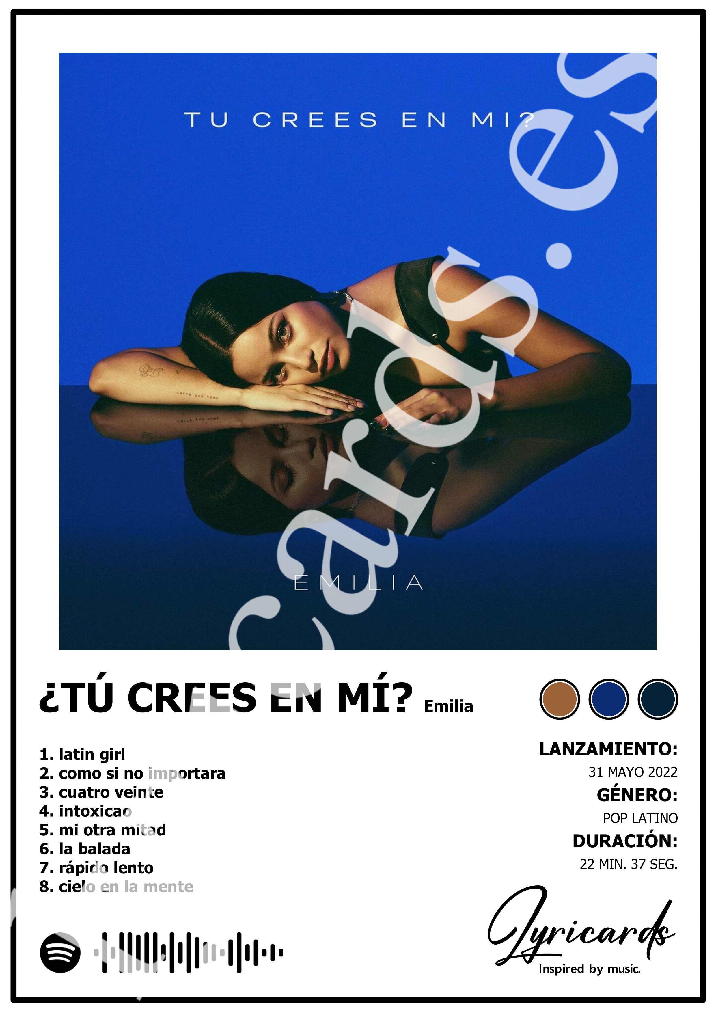 Lámina A4 - Tú Crees en Mí - Emilia