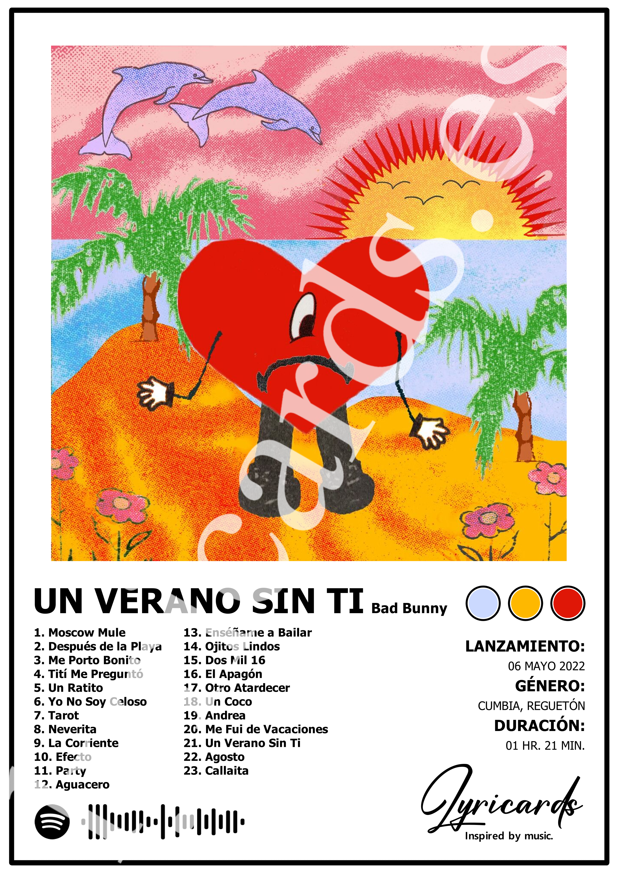 Lámina A4 - Un Verano Sin Ti - Bad Bunny