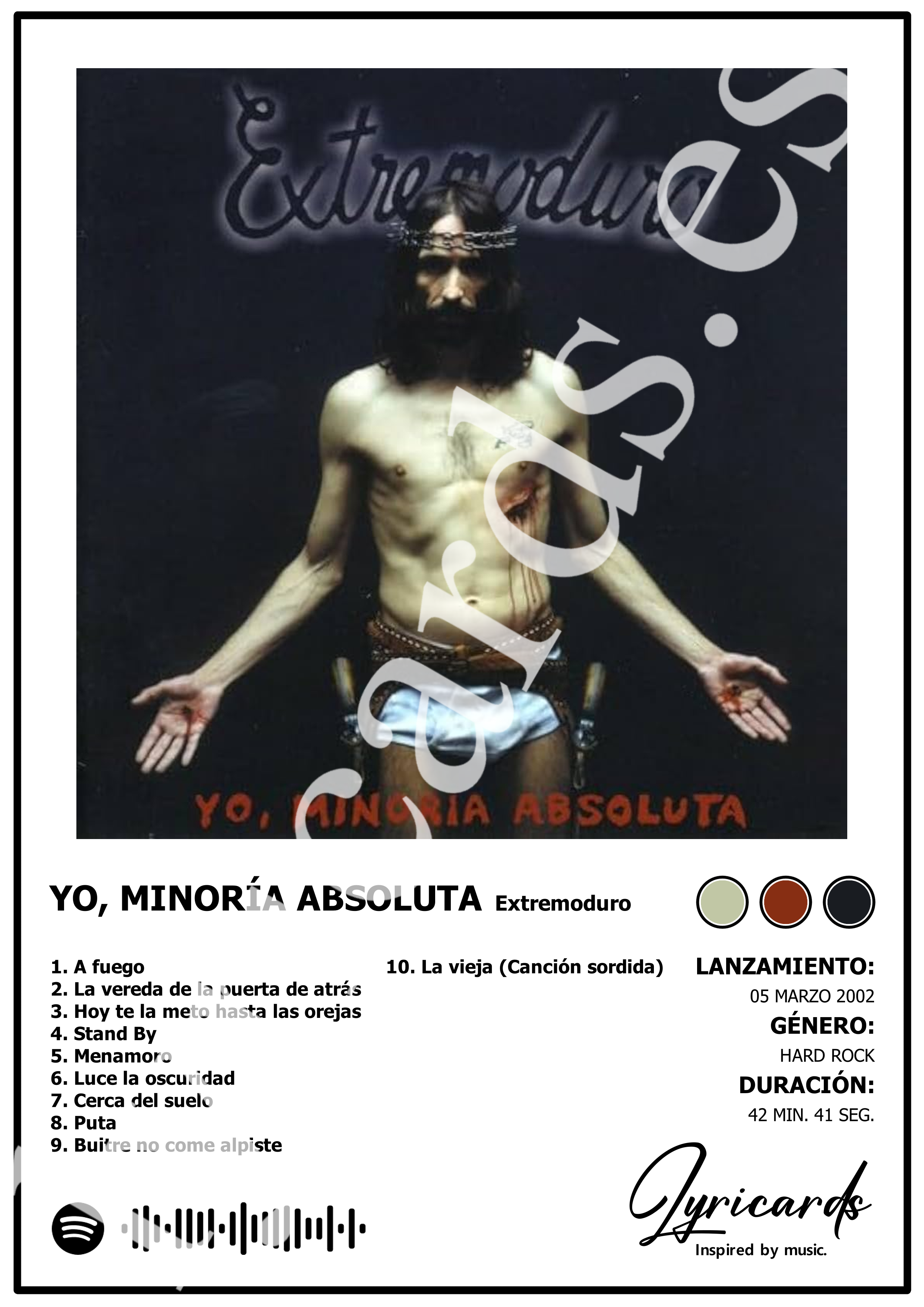 Lámina A4 - Yo, Minoría Absoluta - Extremoduro