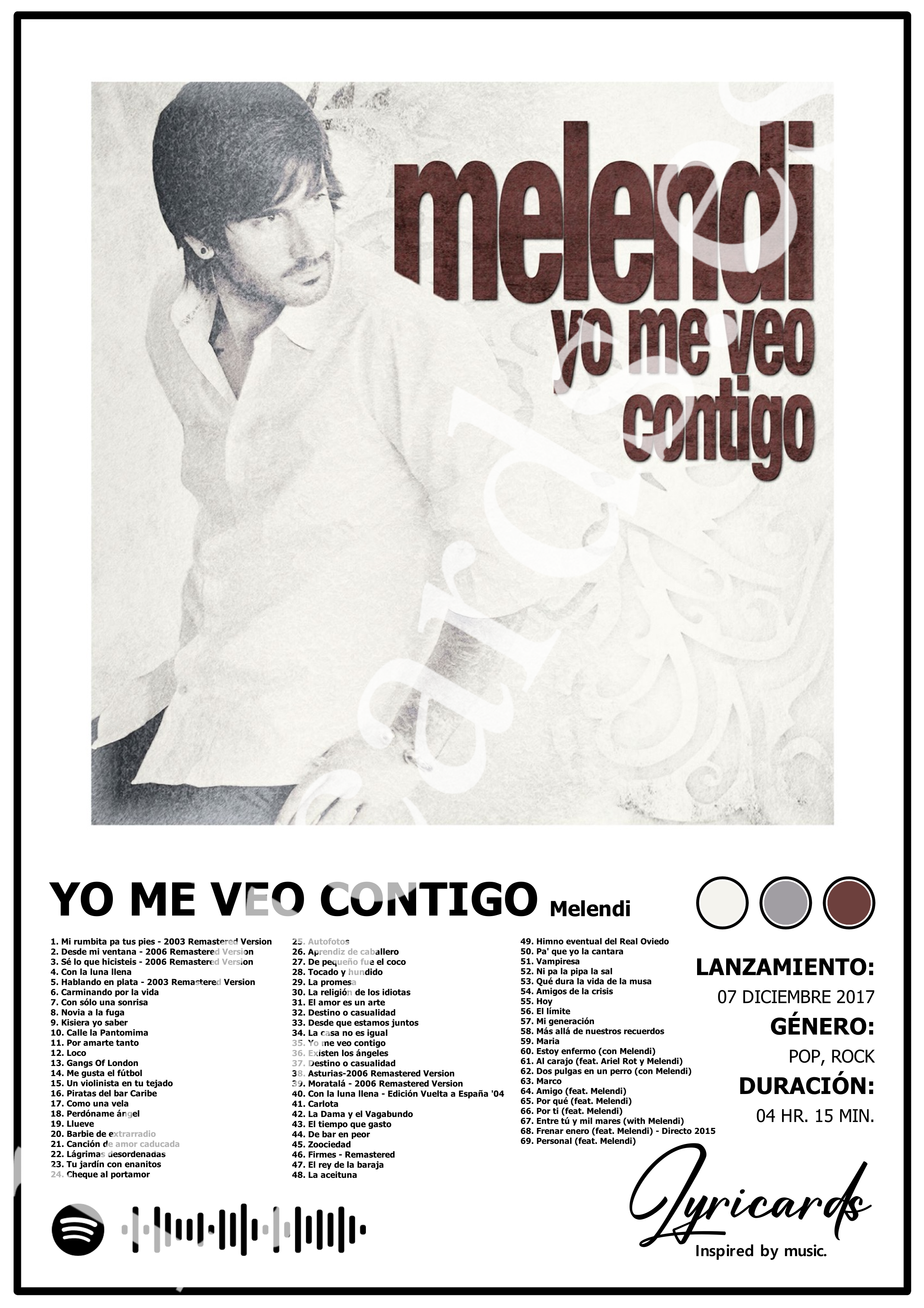 Lámina A4 - Yo Me Veo Contigo - Melendi