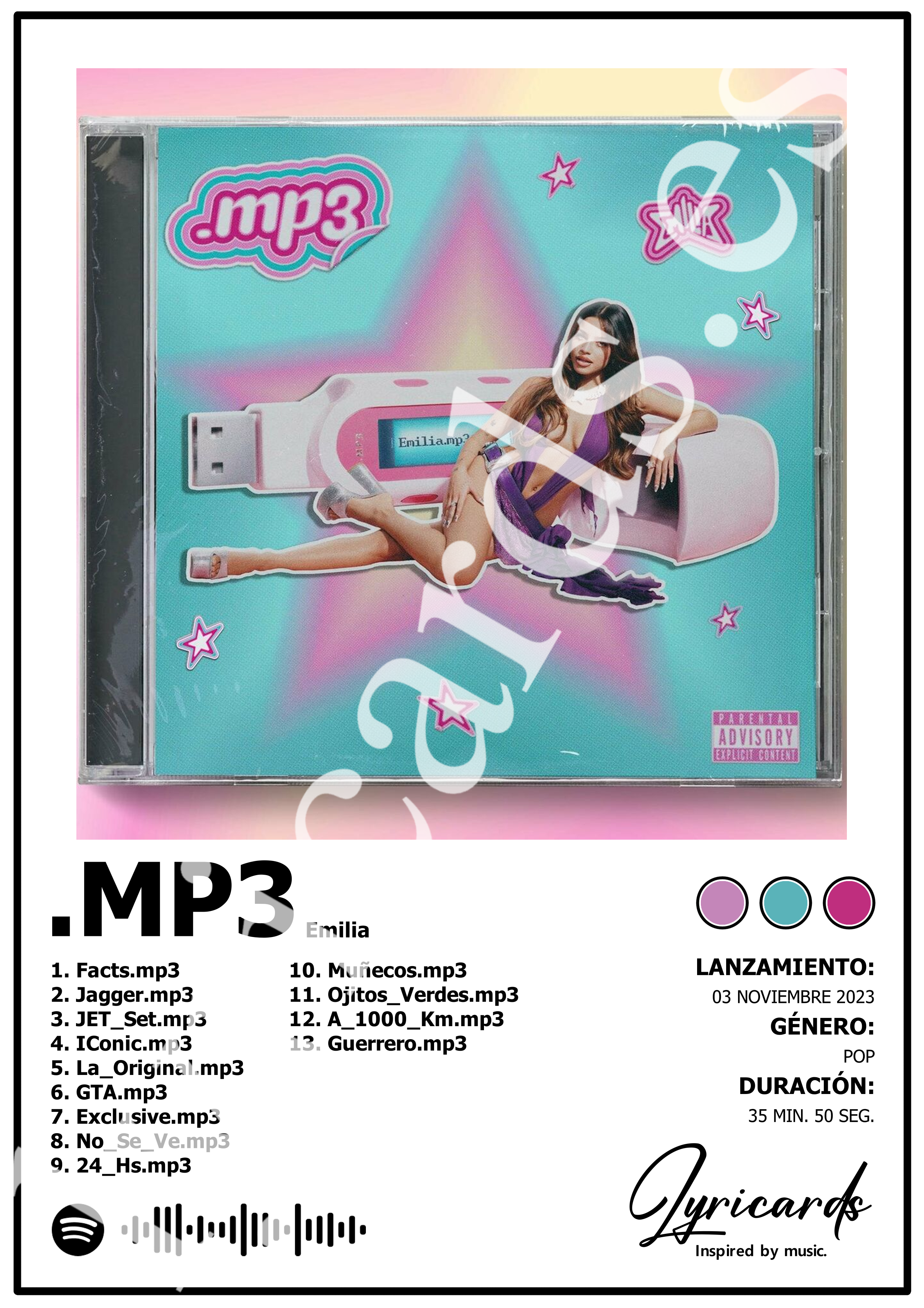 Lámina A4 - MP3 - Emilia